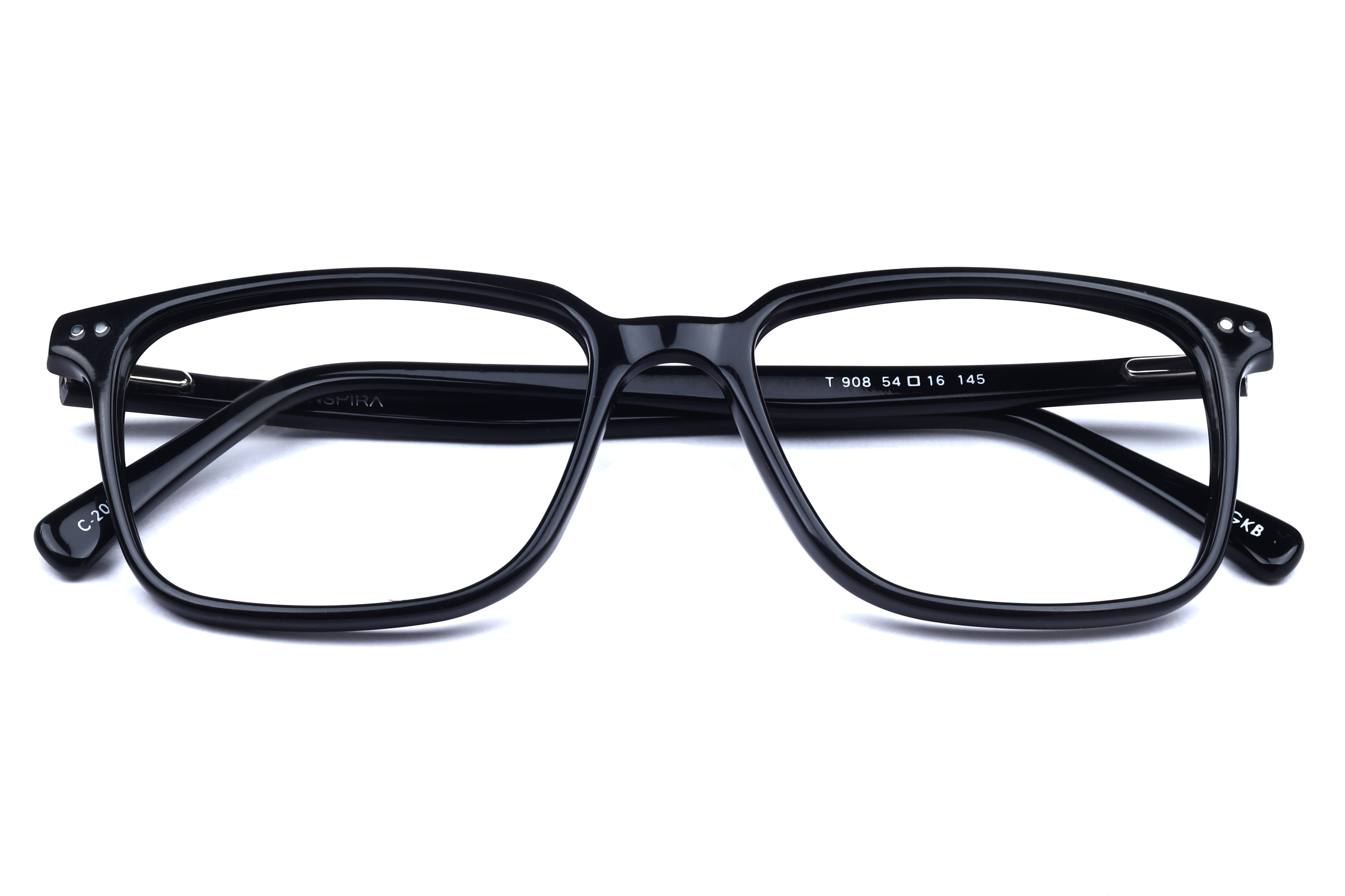 Inspira T 908 Frame Black Male Full Shell Frame — Black frame — view 4