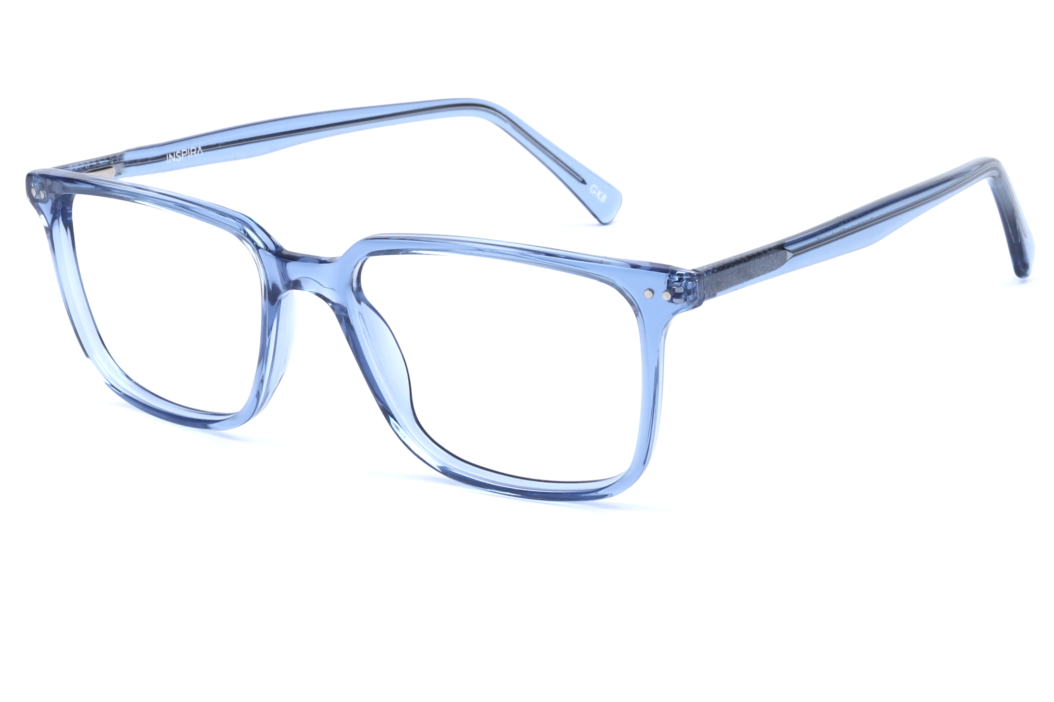 Inspira T 908 Frame Transparent Blue Male Full Shell Frame — Transparent Blue frame — view 1
