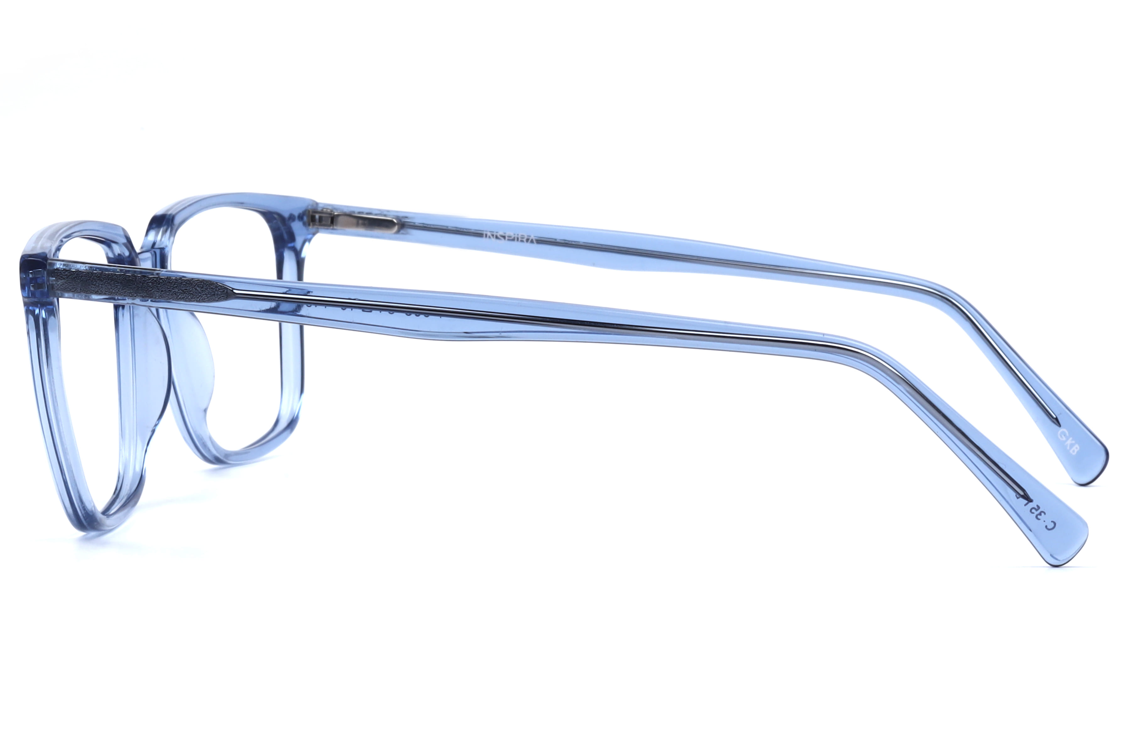 Inspira T 908 Frame Transparent Blue Male Full Shell Frame — Transparent Blue frame — view 3
