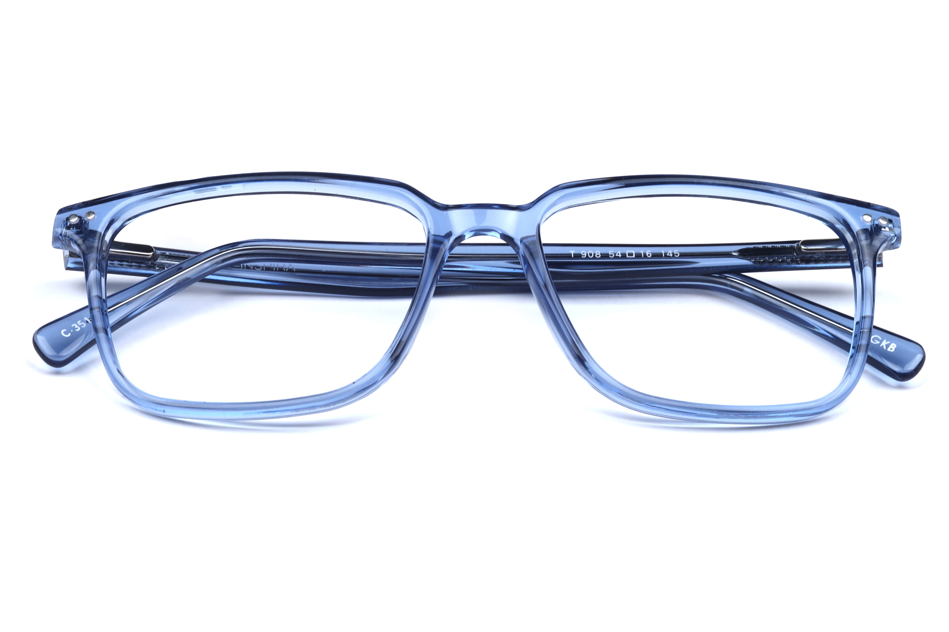 Inspira T 908 Frame Transparent Blue Male Full Shell Frame — Transparent Blue frame — view 4