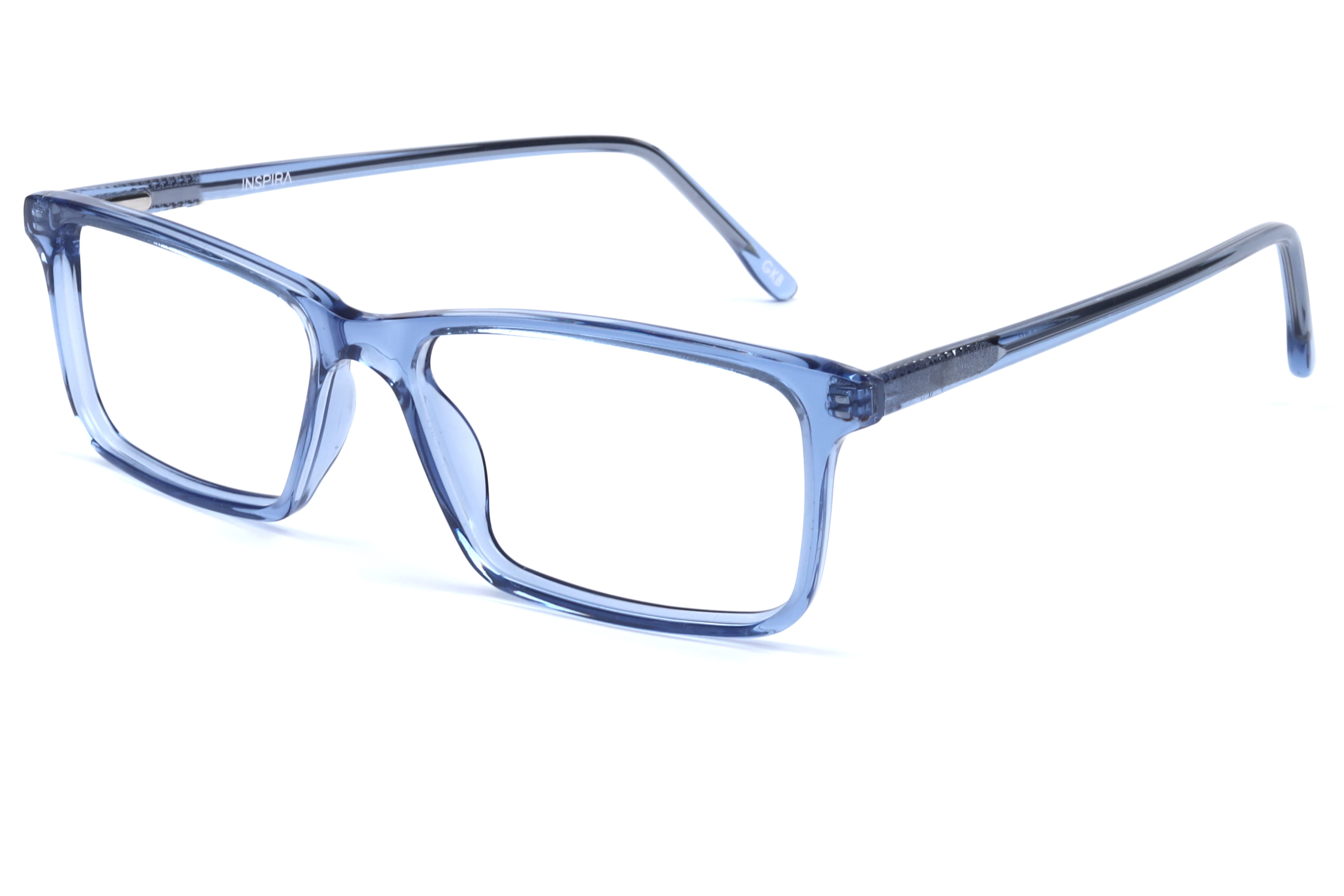 Inspira T 905 Frame Transparent Blue Unisex Full Shell Frame — Transparent Blue frame — view 1