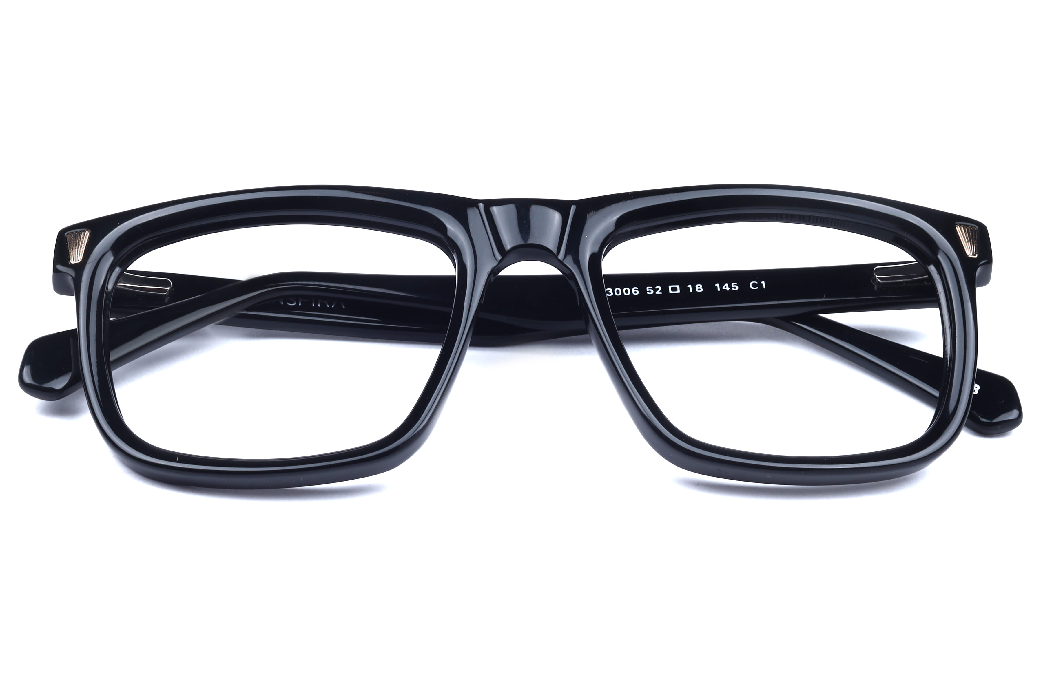 Inspira M.3006 Frame Black Male Full Shell Frame — Black frame — view 4
