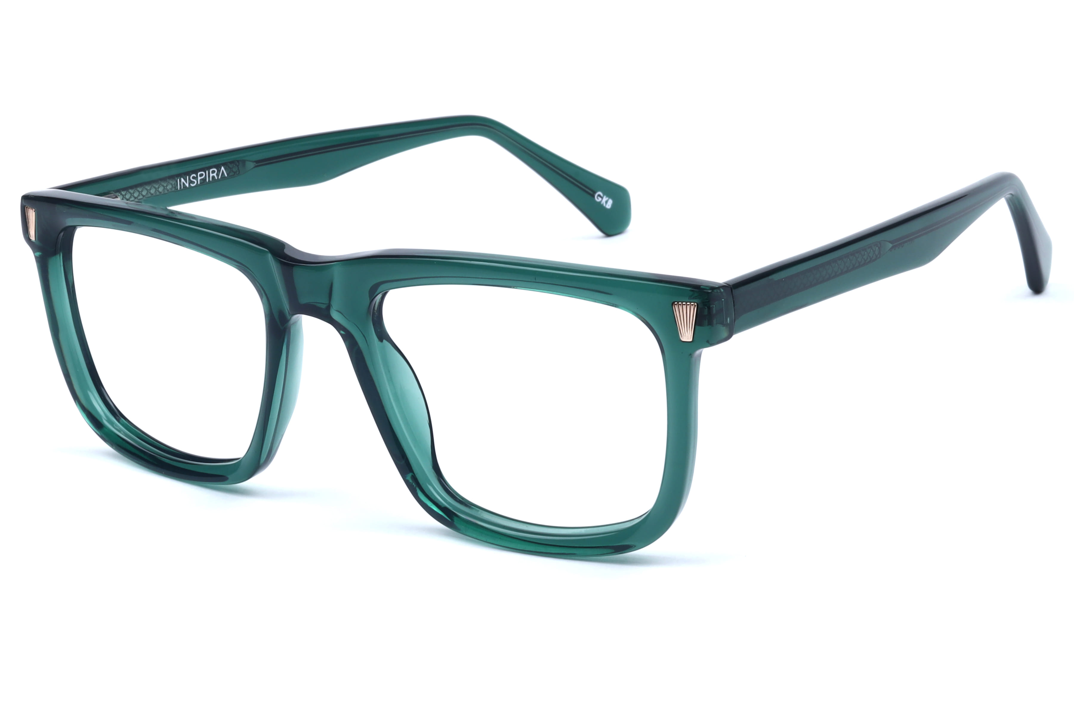 Inspira M.3006 Frame Transparent Green Male Full Shell Frame — Transparent Green frame — view 1