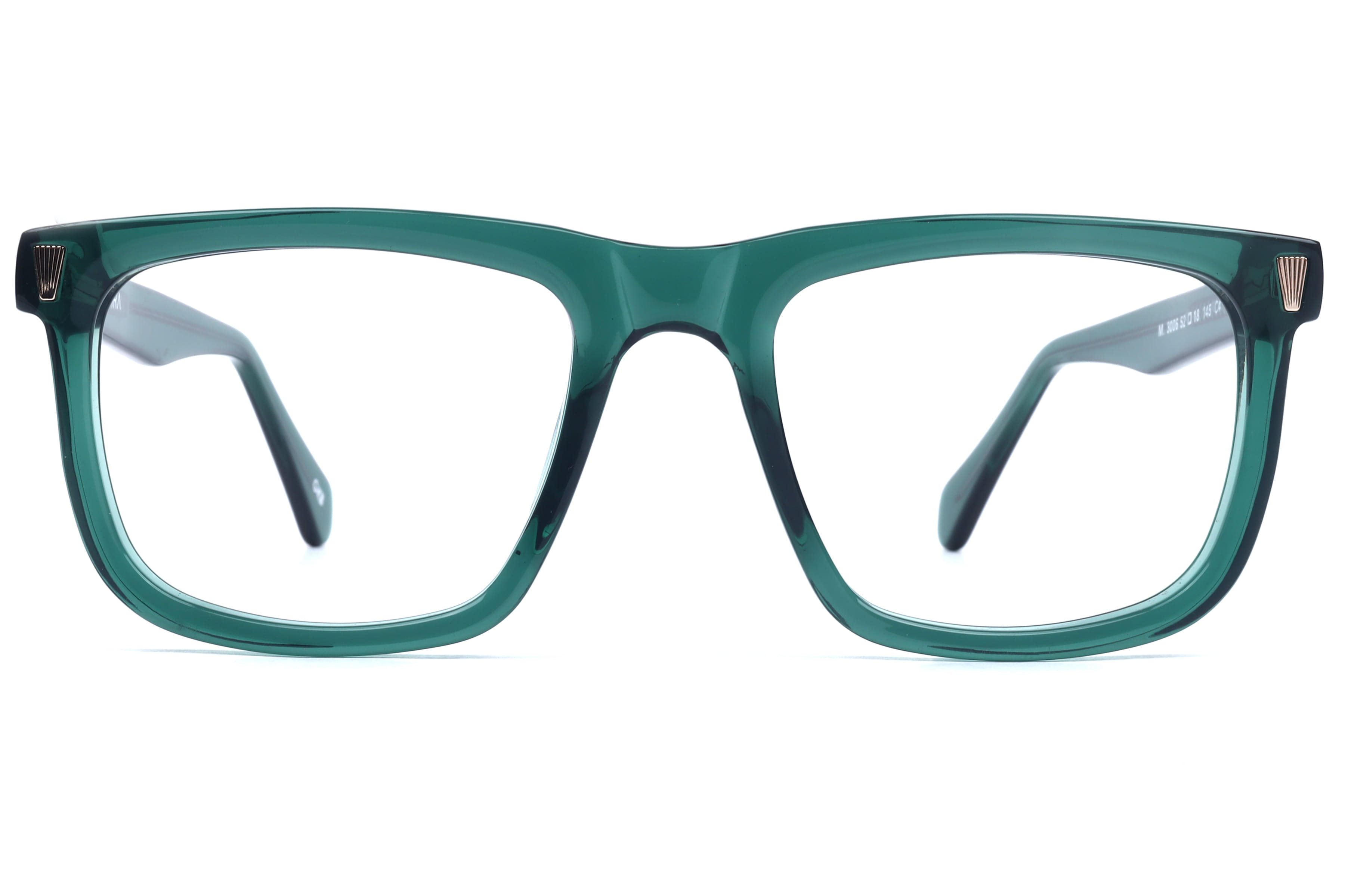Inspira M.3006 Frame Transparent Green Male Full Shell Frame — Transparent Green frame — view 2
