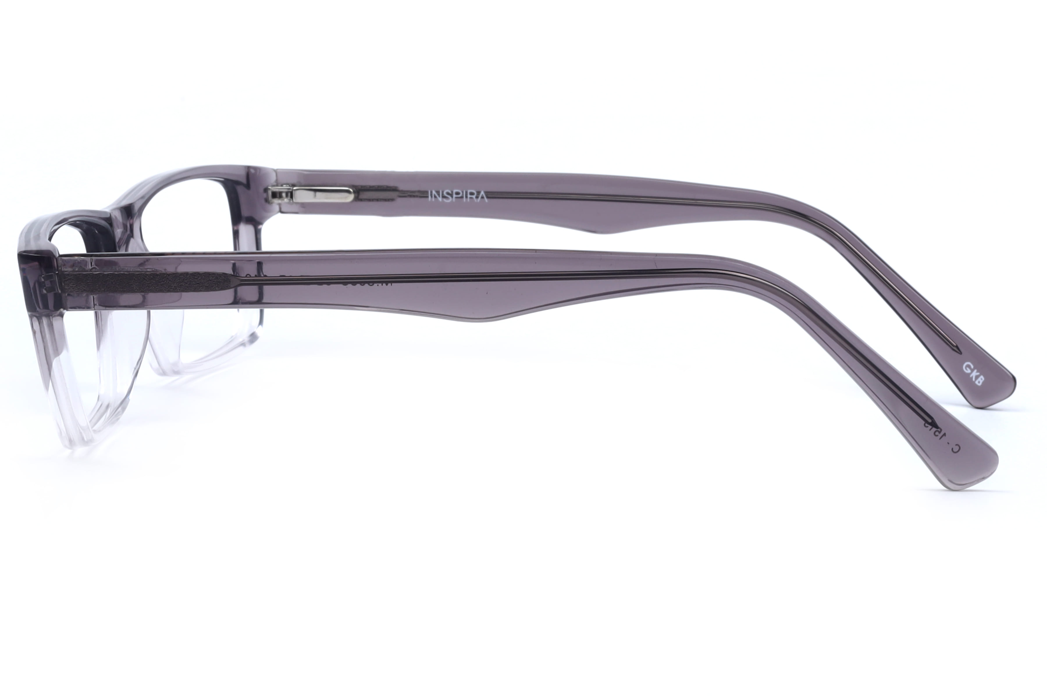 Inspira M.3058 Frame Transparent Grey Unisex Full Shell Frame — Transparent Grey frame — view 3