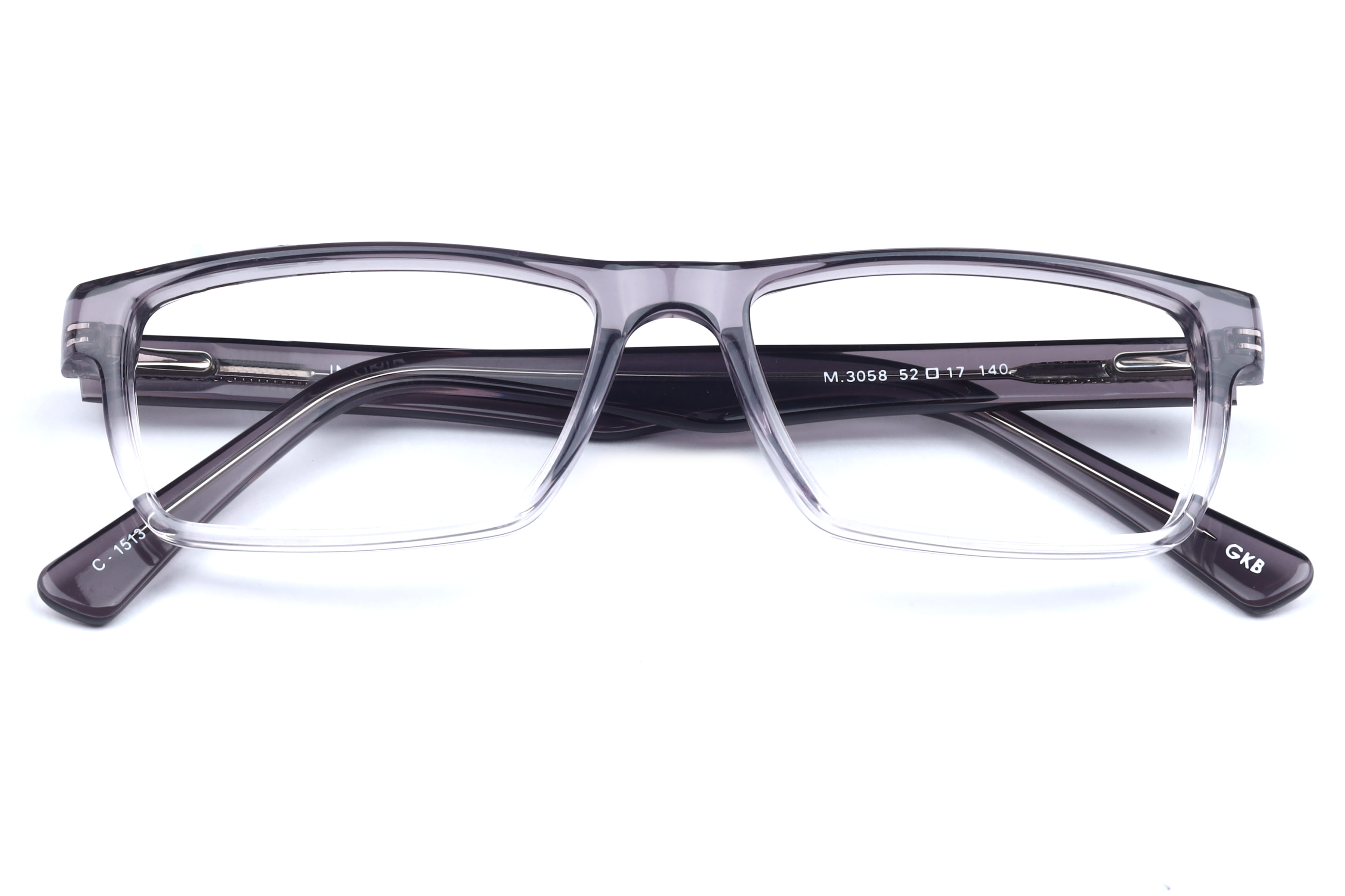 Inspira M.3058 Frame Transparent Grey Unisex Full Shell Frame — Transparent Grey frame — view 4