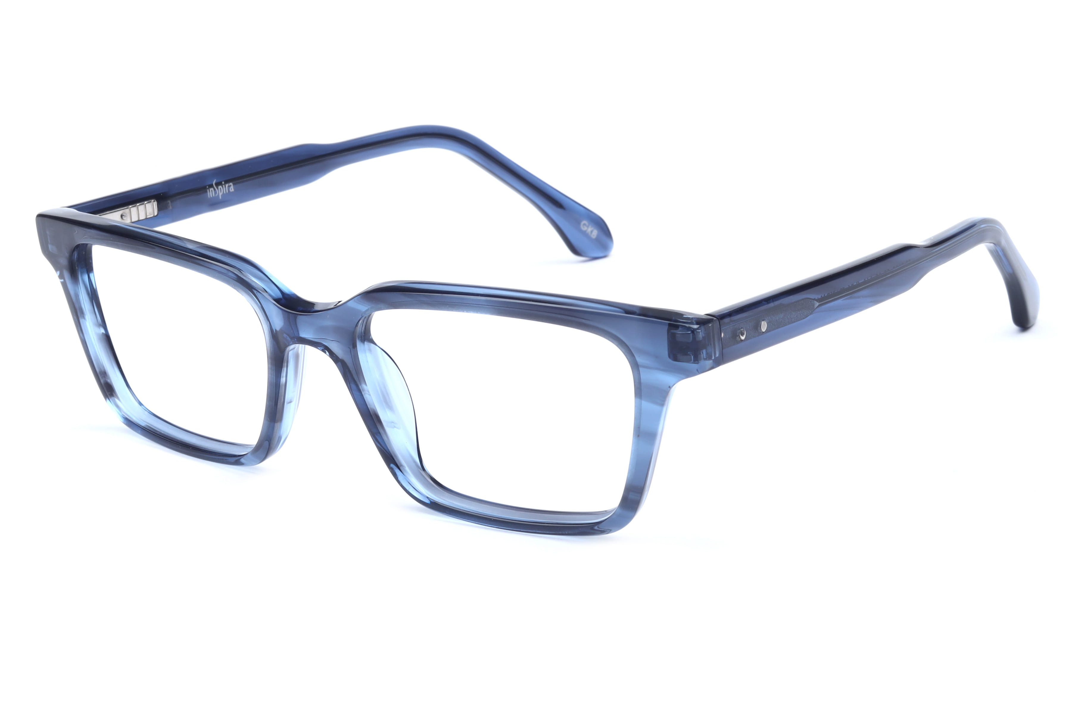 Inspira M-2005 Frame Transparent Blue Male Full Shell Frame — Transparent Blue frame — view 1
