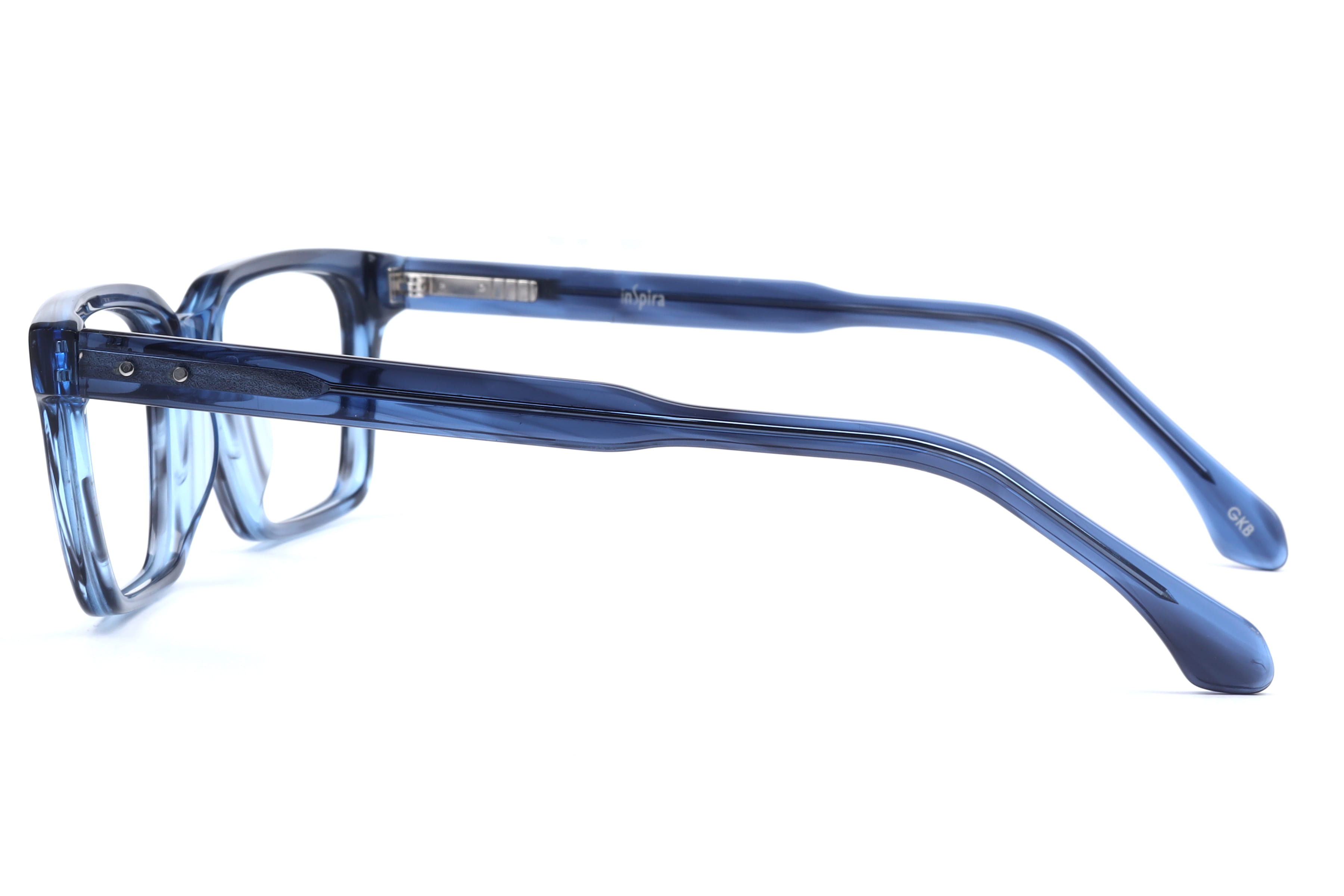 Inspira M-2005 Frame Transparent Blue Male Full Shell Frame — Transparent Blue frame — view 3