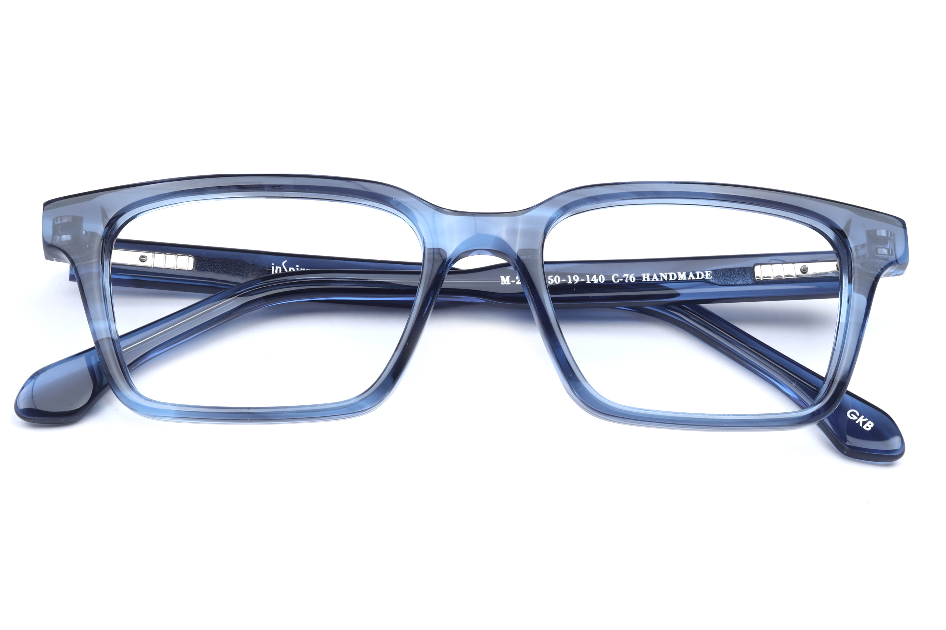Inspira M-2005 Frame Transparent Blue Male Full Shell Frame — Transparent Blue frame — view 4