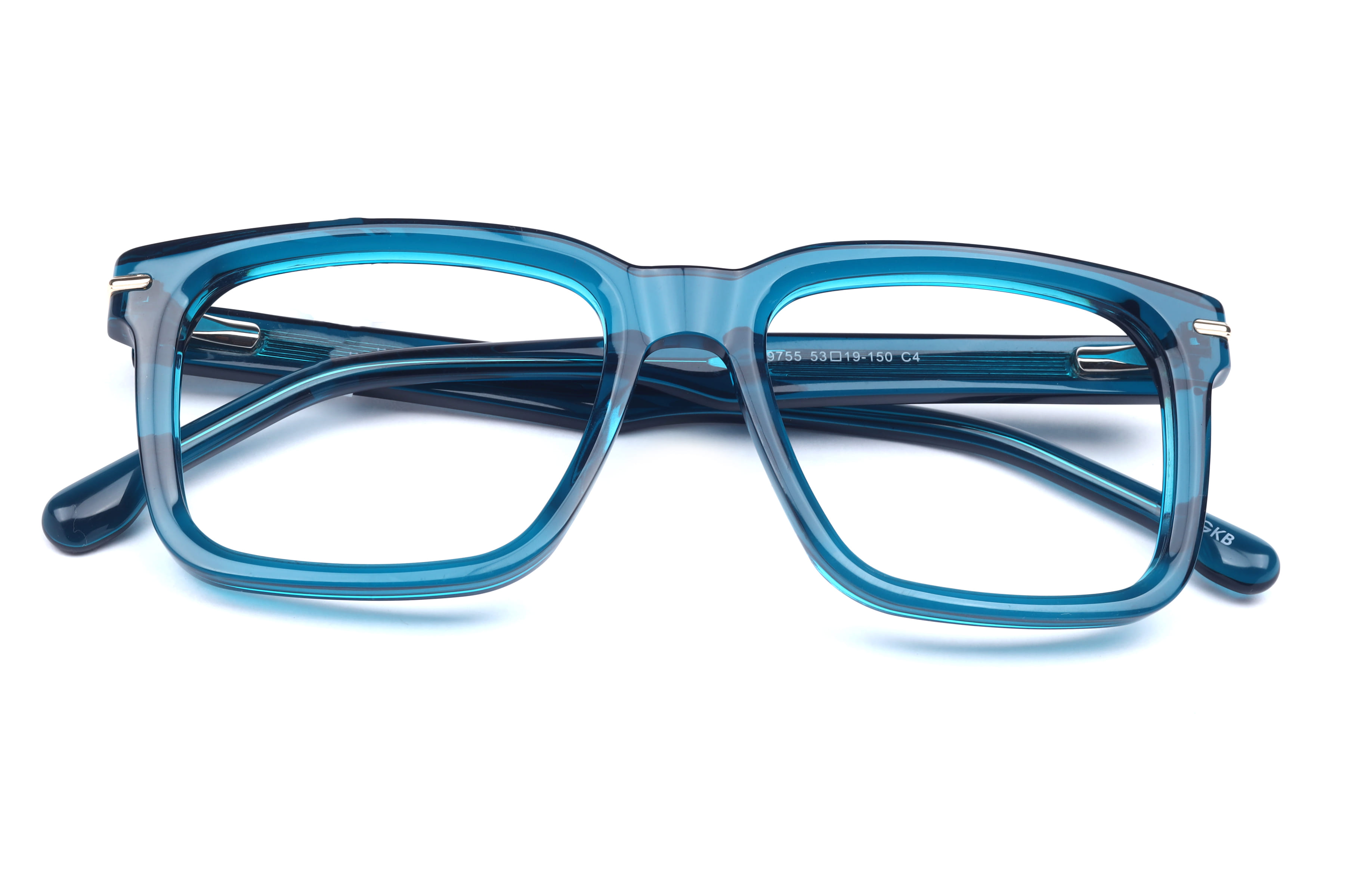 Inspira 9755 Frame Transparent Green Male Full Shell Frame — Transparent Green frame — view 4