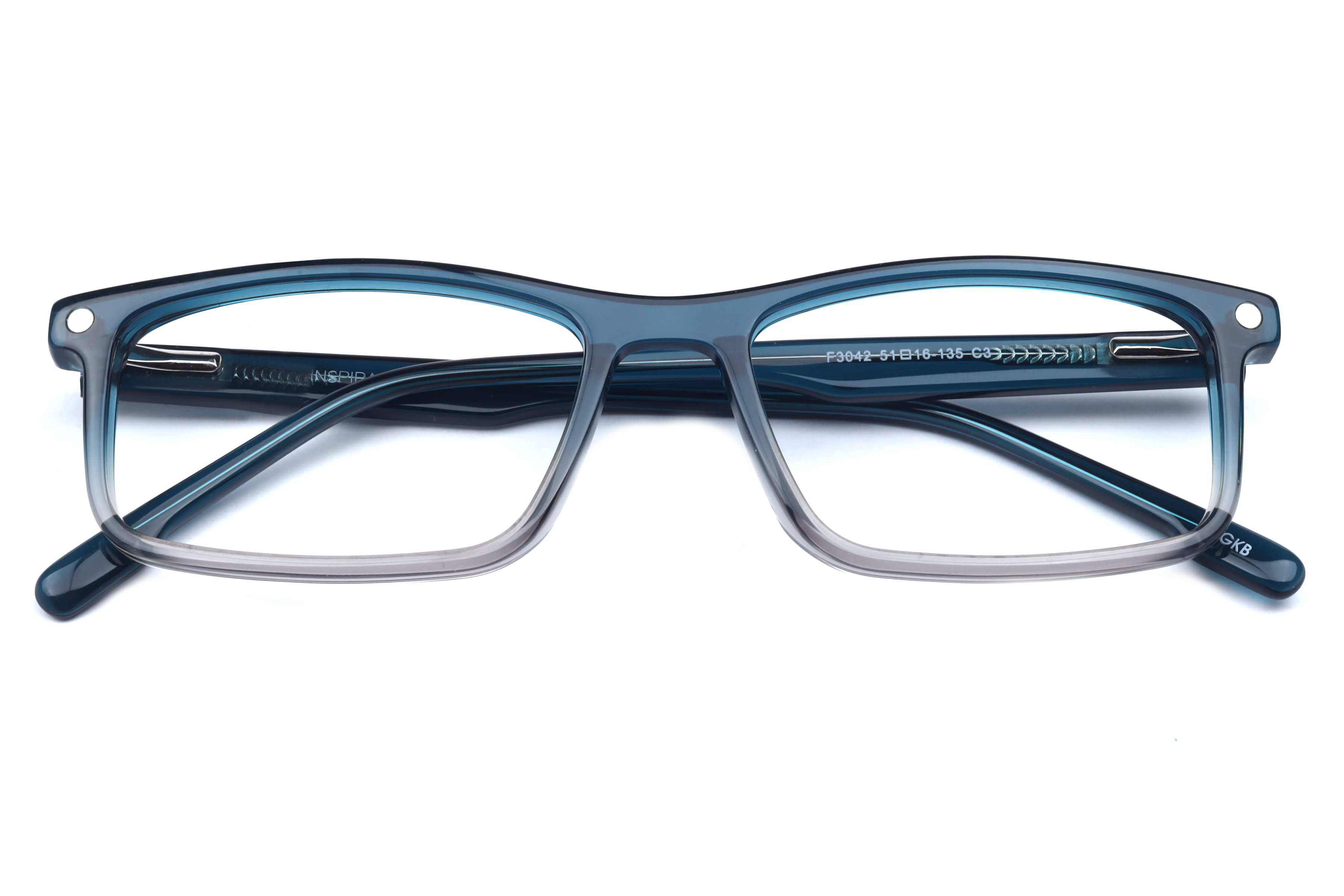Inspira F3042 Frame Transparent Green Unisex Full Shell Frame — Transparent Green frame — view 4