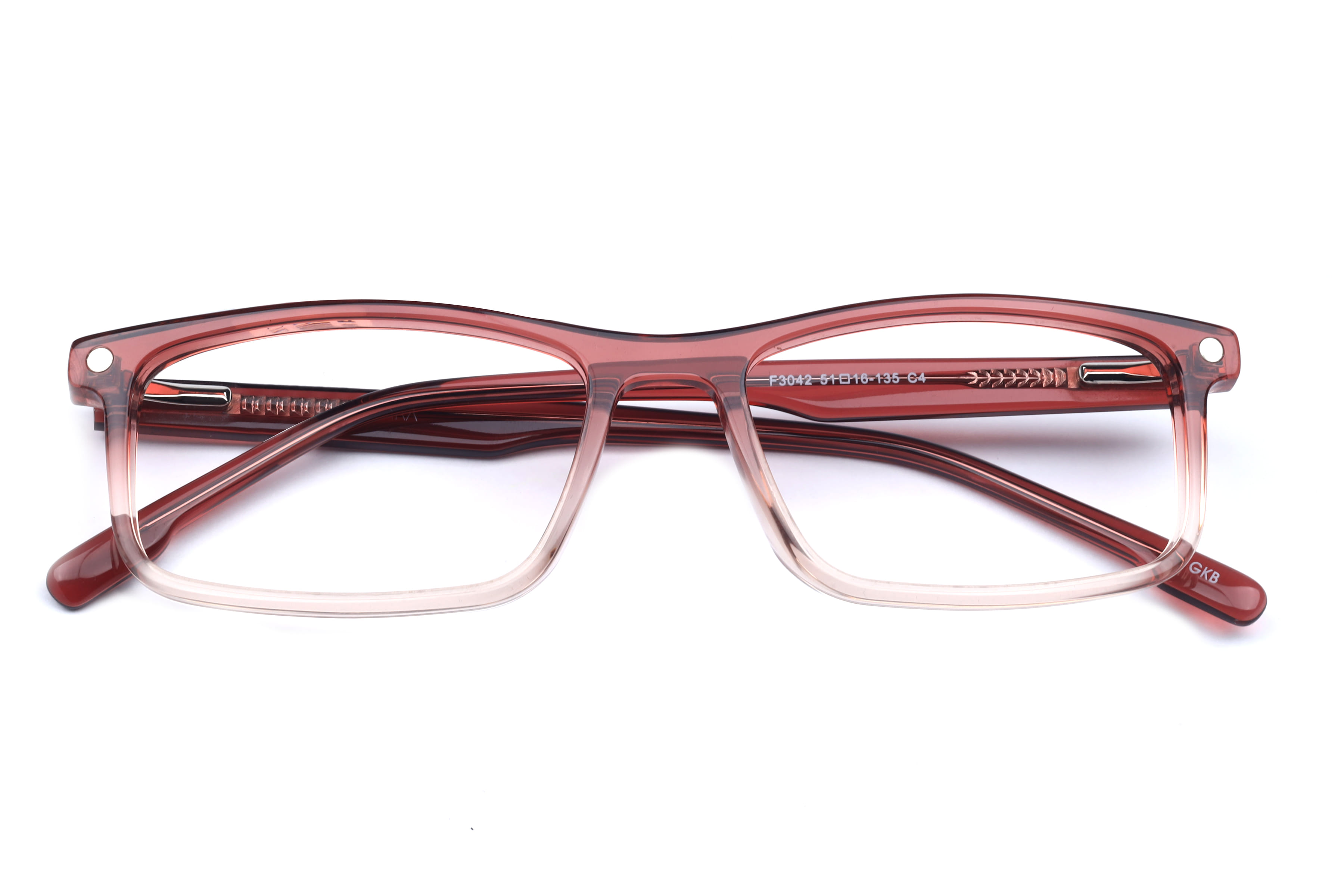 Inspira F3042 Frame Transparent Brown Unisex Full Shell Frame — Transparent Brown frame — view 4