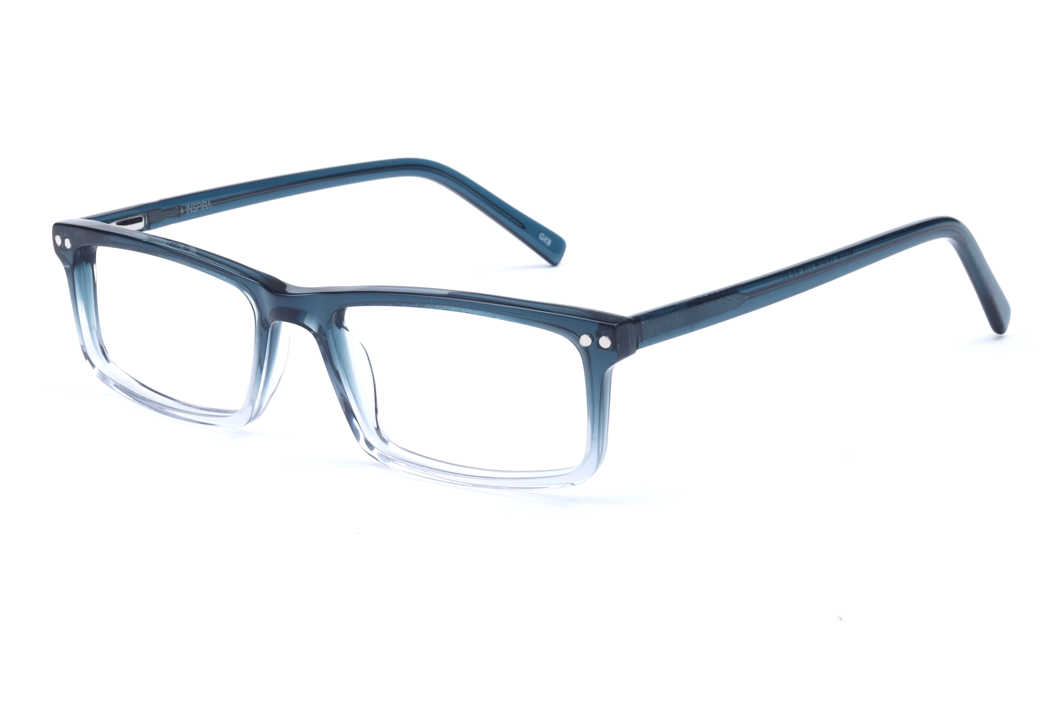 Inspira F3037 Frame Transparent Green Unisex Full Shell Frame — Transparent Green frame — view 1