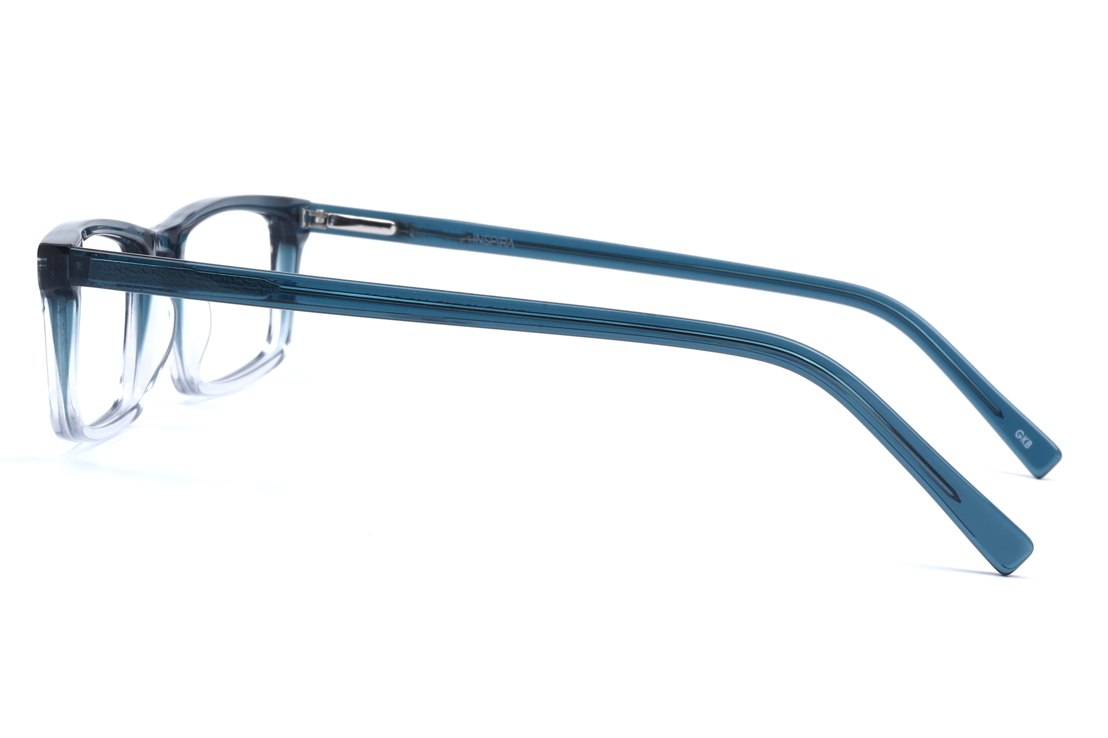 Inspira F3037 Frame Transparent Green Unisex Full Shell Frame — Transparent Green frame — view 3