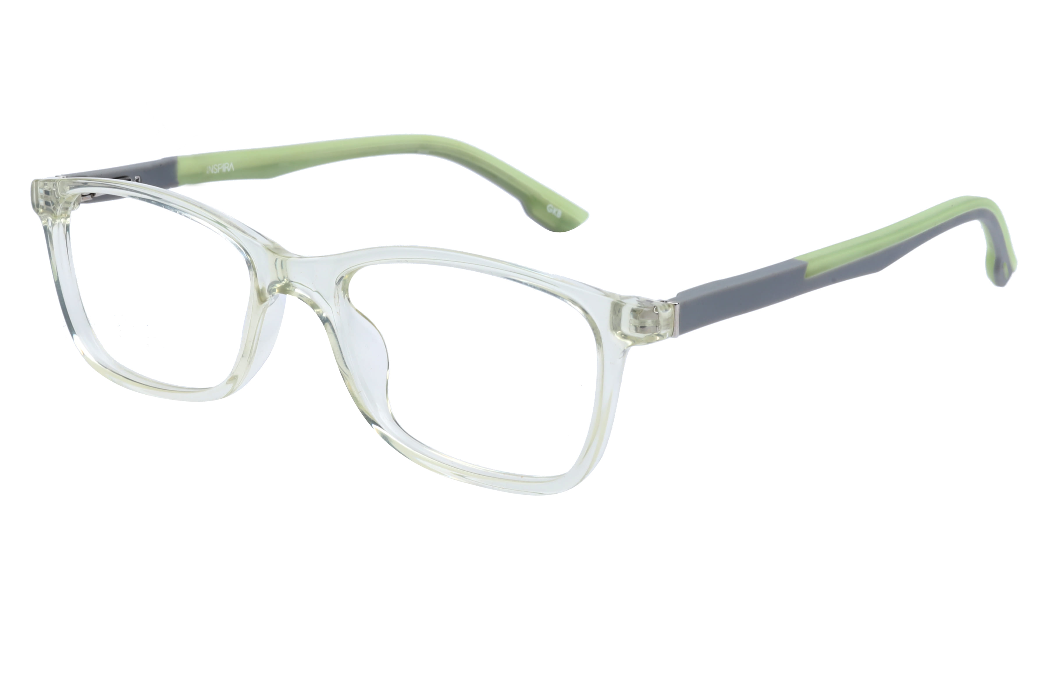 Inspira H6504 Frame Transparent Yellow Unisex Full Rubber Frame — Transparent Yellow frame — view 1