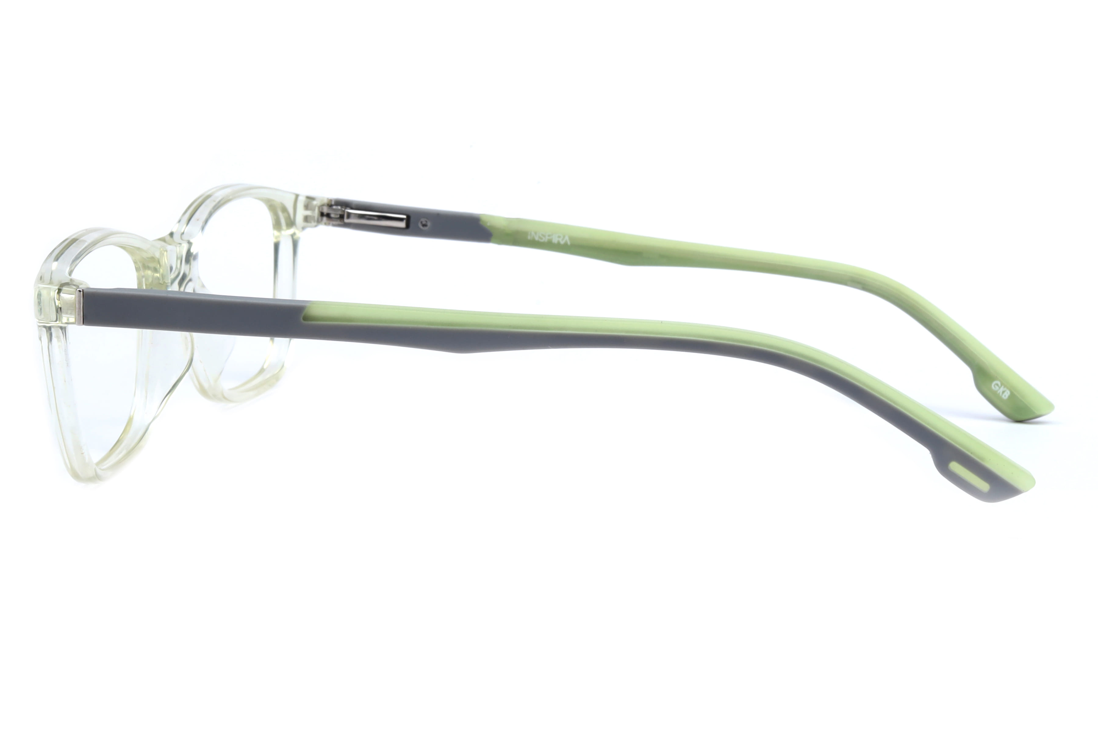 Inspira H6504 Frame Transparent Yellow Unisex Full Rubber Frame — Transparent Yellow frame — view 3