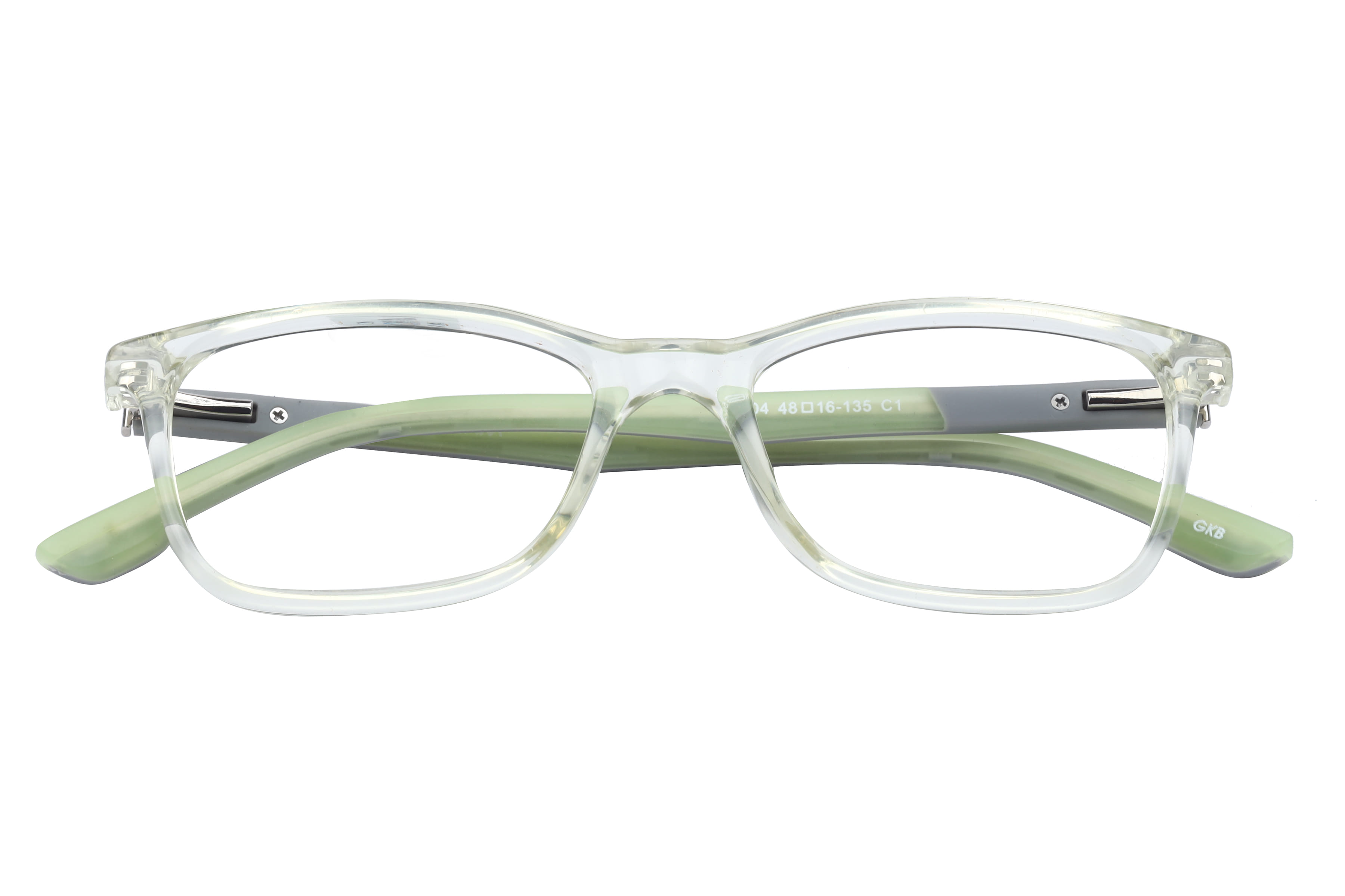 Inspira H6504 Frame Transparent Yellow Unisex Full Rubber Frame — Transparent Yellow frame — view 4