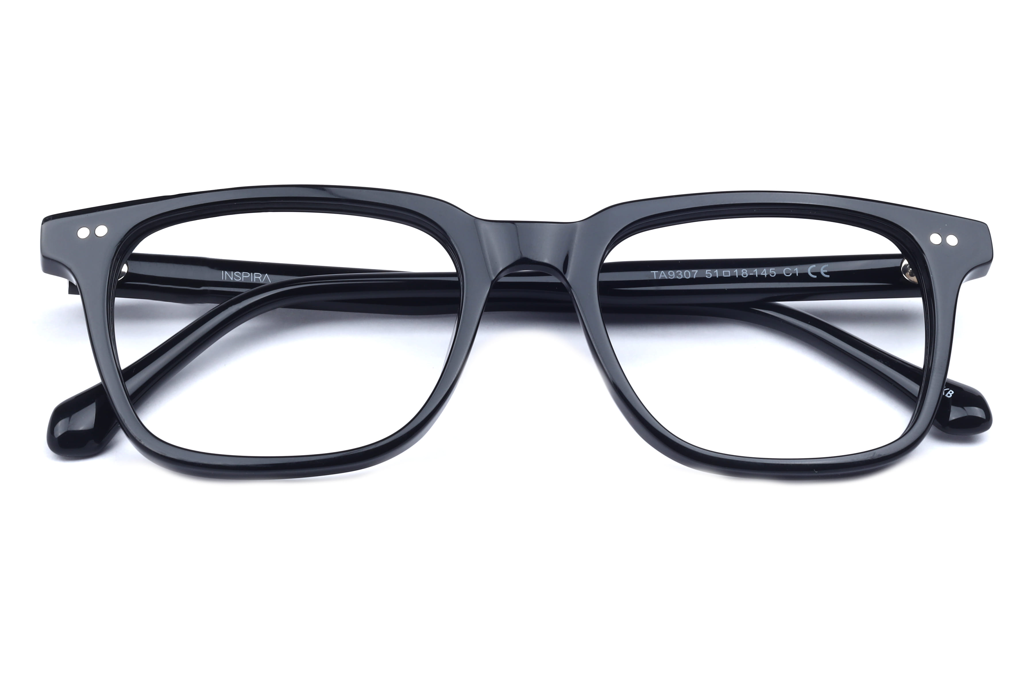 Inspira TA9307 Frame Black Male Full Shell Frame — Black frame — view 4