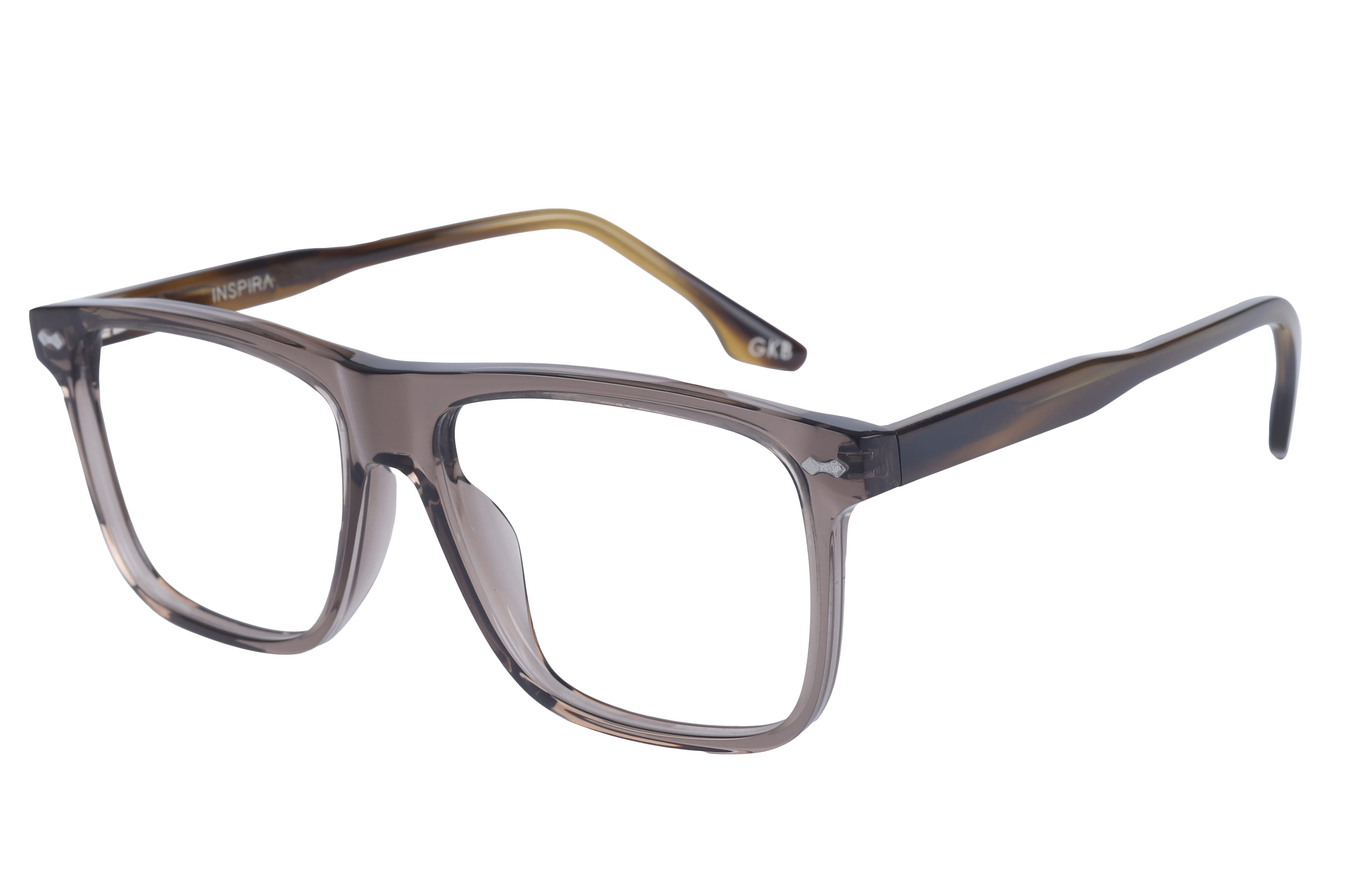 Inspira 13112 W-140 Frame Transparent Grey Male Full Shell Frame — view 1