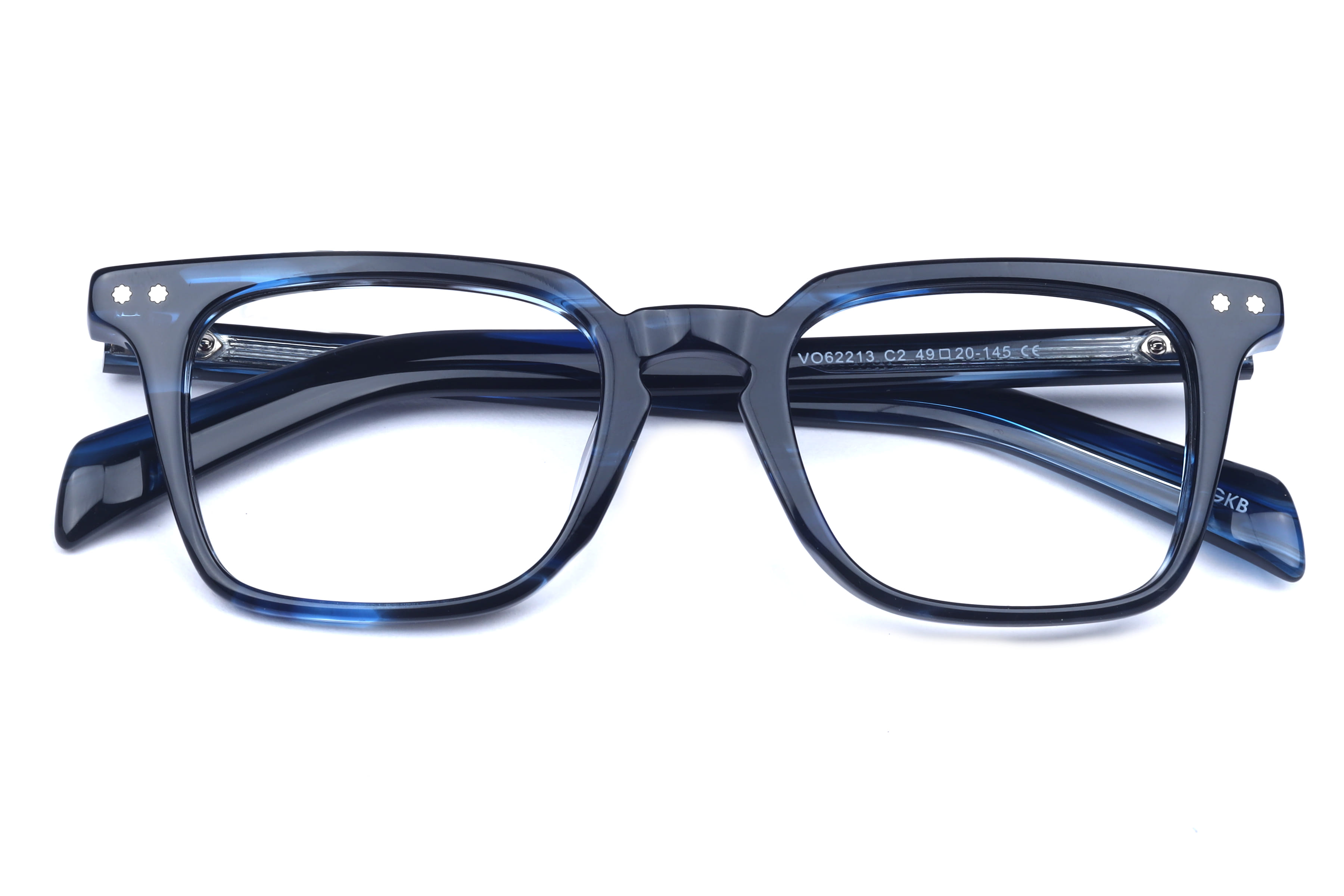 Inspira VO62213 Frame Blue Havana Male Full Shell Frame — Blue Havana frame — view 4