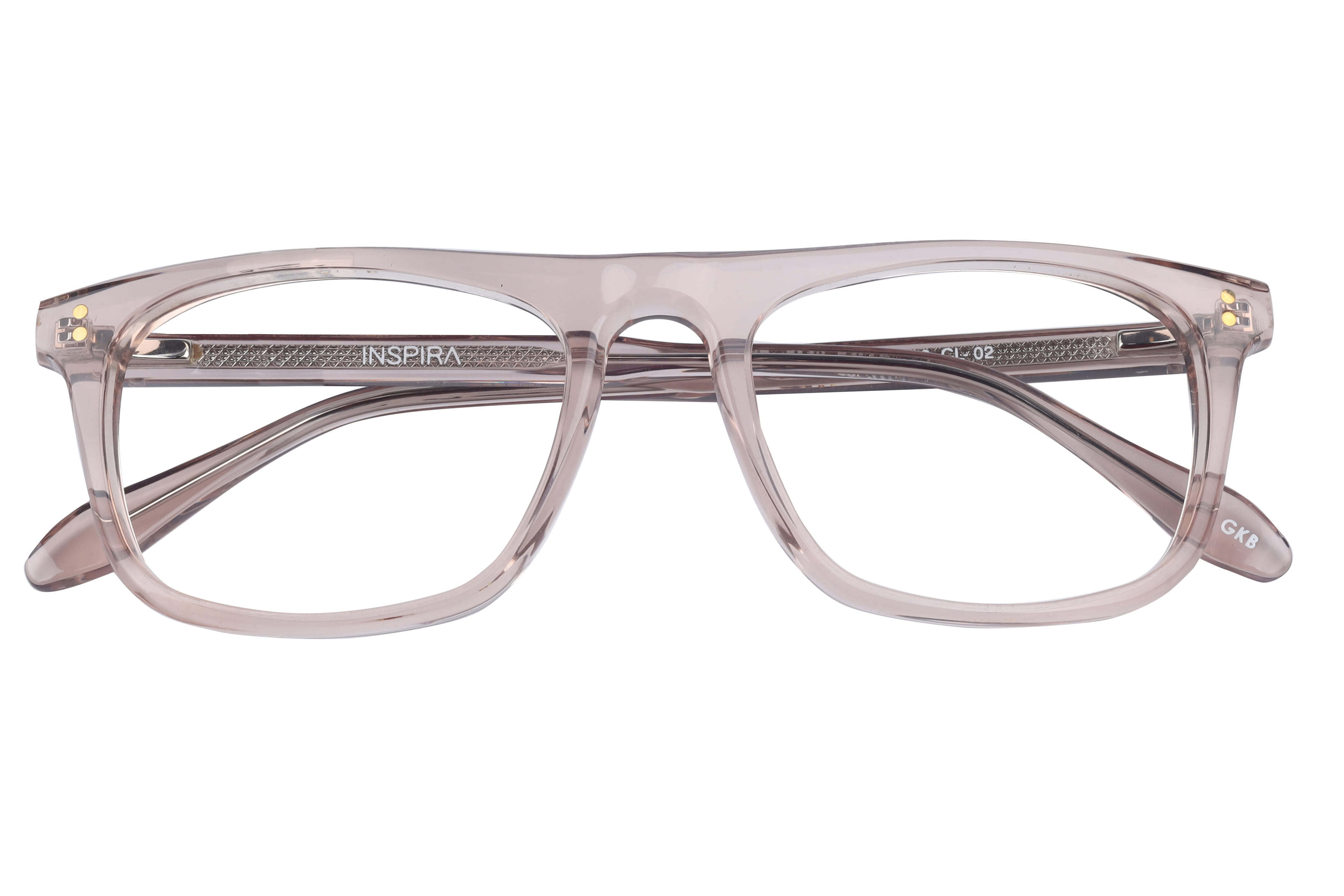 Inspira F2143 Frame Transparent Brown Male Full Shell Frame — Transparent Brown frame — view 4