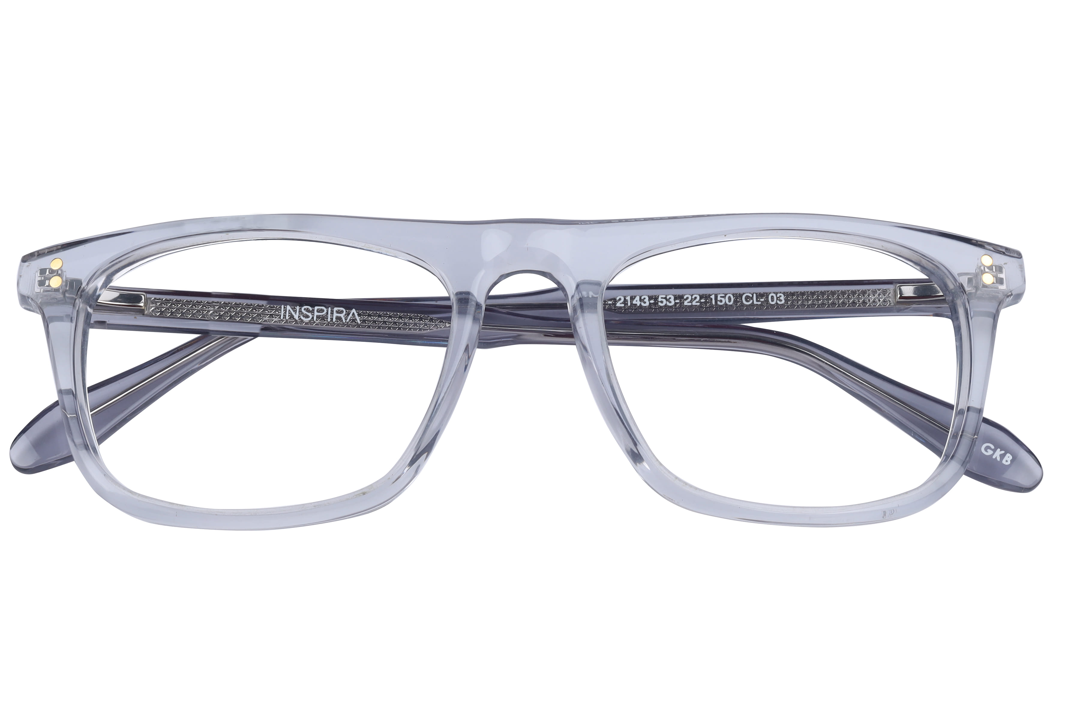 Inspira F2143 Frame Transparent Grey Male Full Shell Frame — Transparent Grey frame — view 4