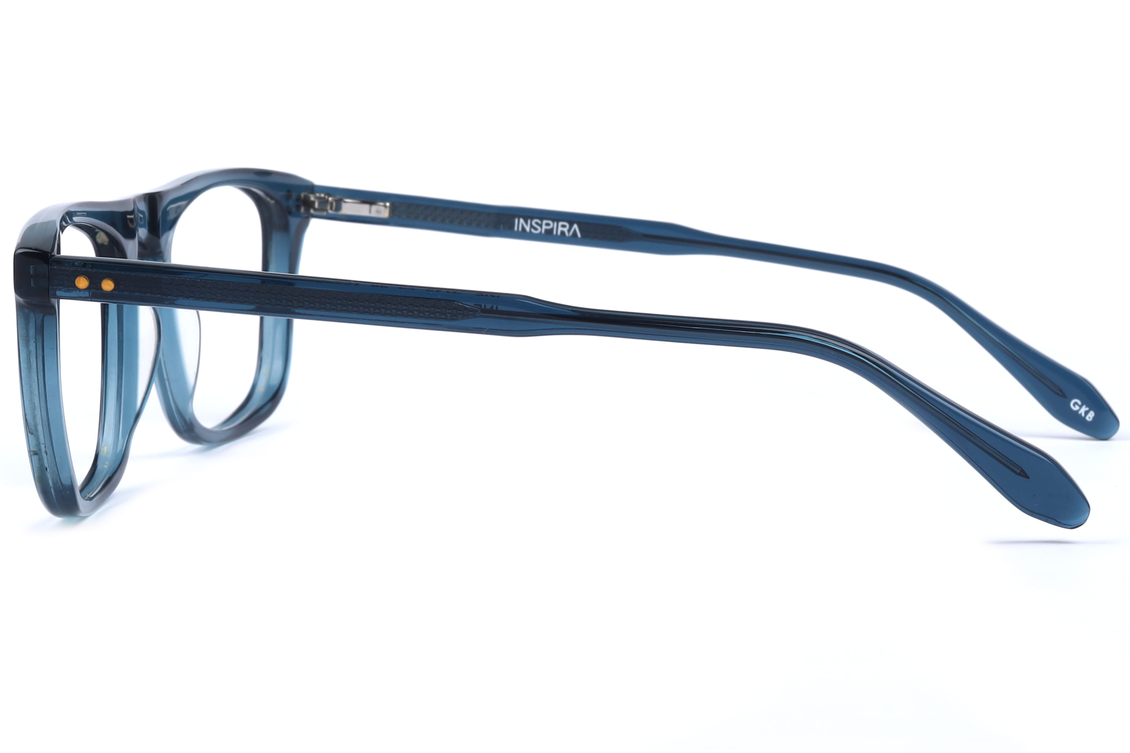 Inspira F2143 Frame Transparent Blue Male Full Shell Frame — Transparent Blue frame — view 3