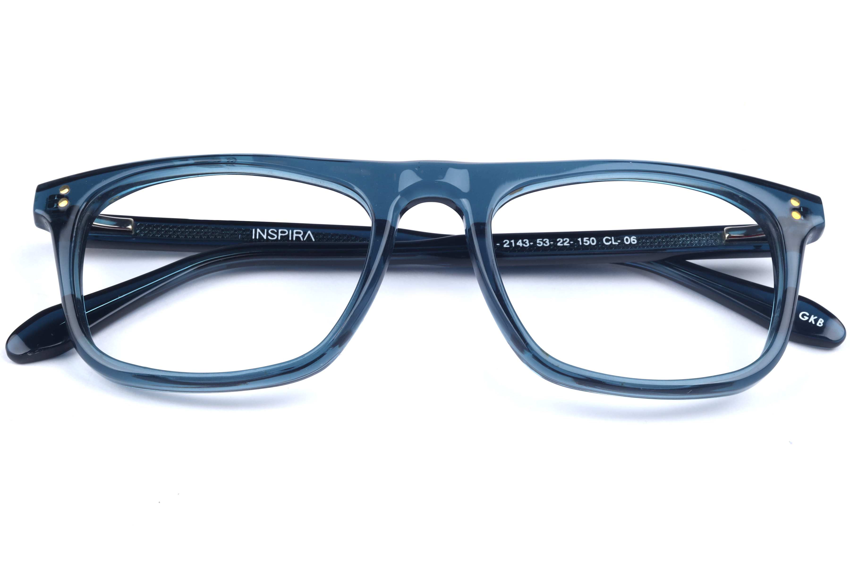 Inspira F2143 Frame Transparent Blue Male Full Shell Frame — Transparent Blue frame — view 4
