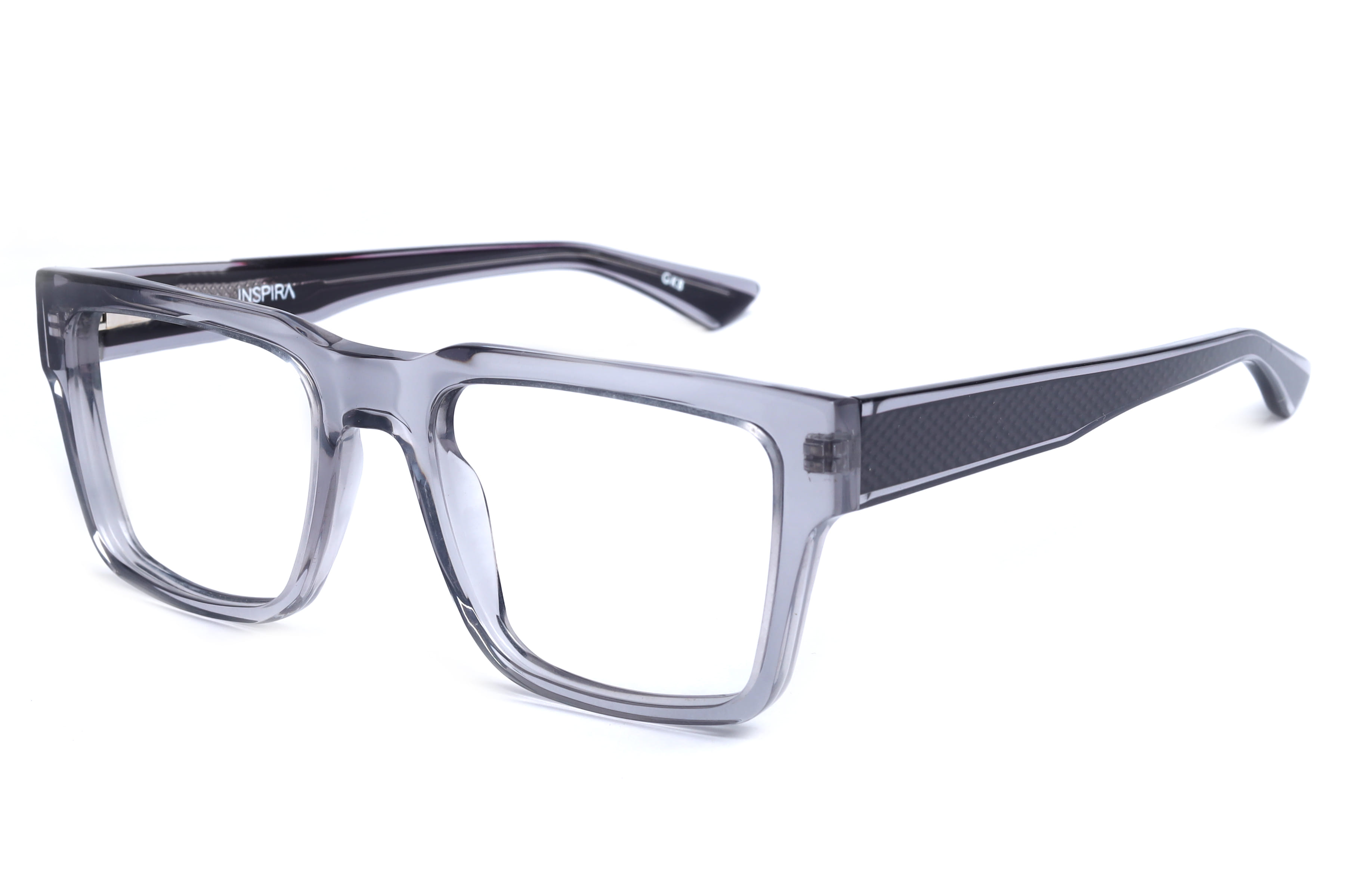 Inspira F2120 Frame Transparent Grey Male Full Shell Frame — Transparent Grey frame — view 1
