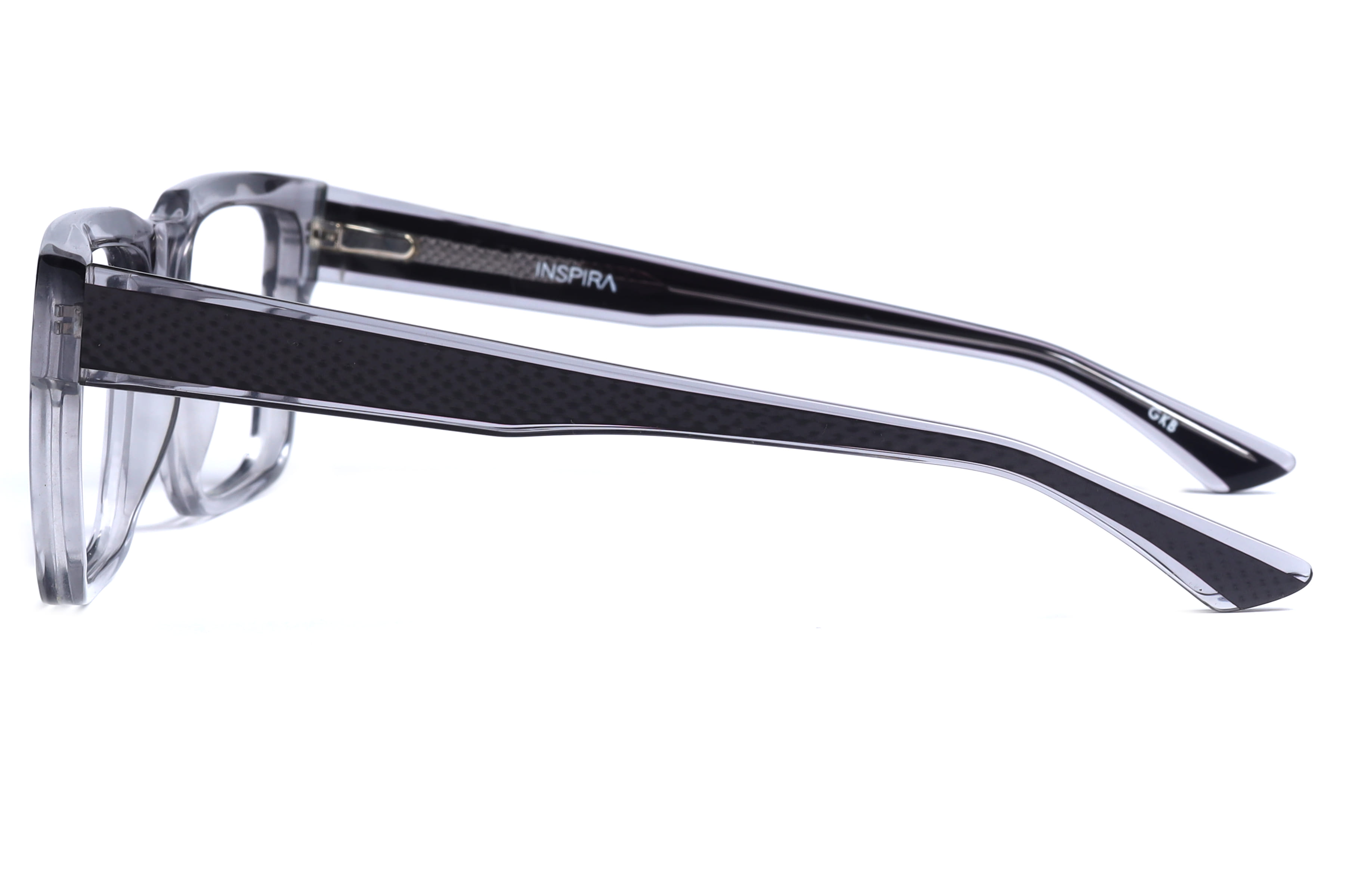 Inspira F2120 Frame Transparent Grey Male Full Shell Frame — Transparent Grey frame — view 3