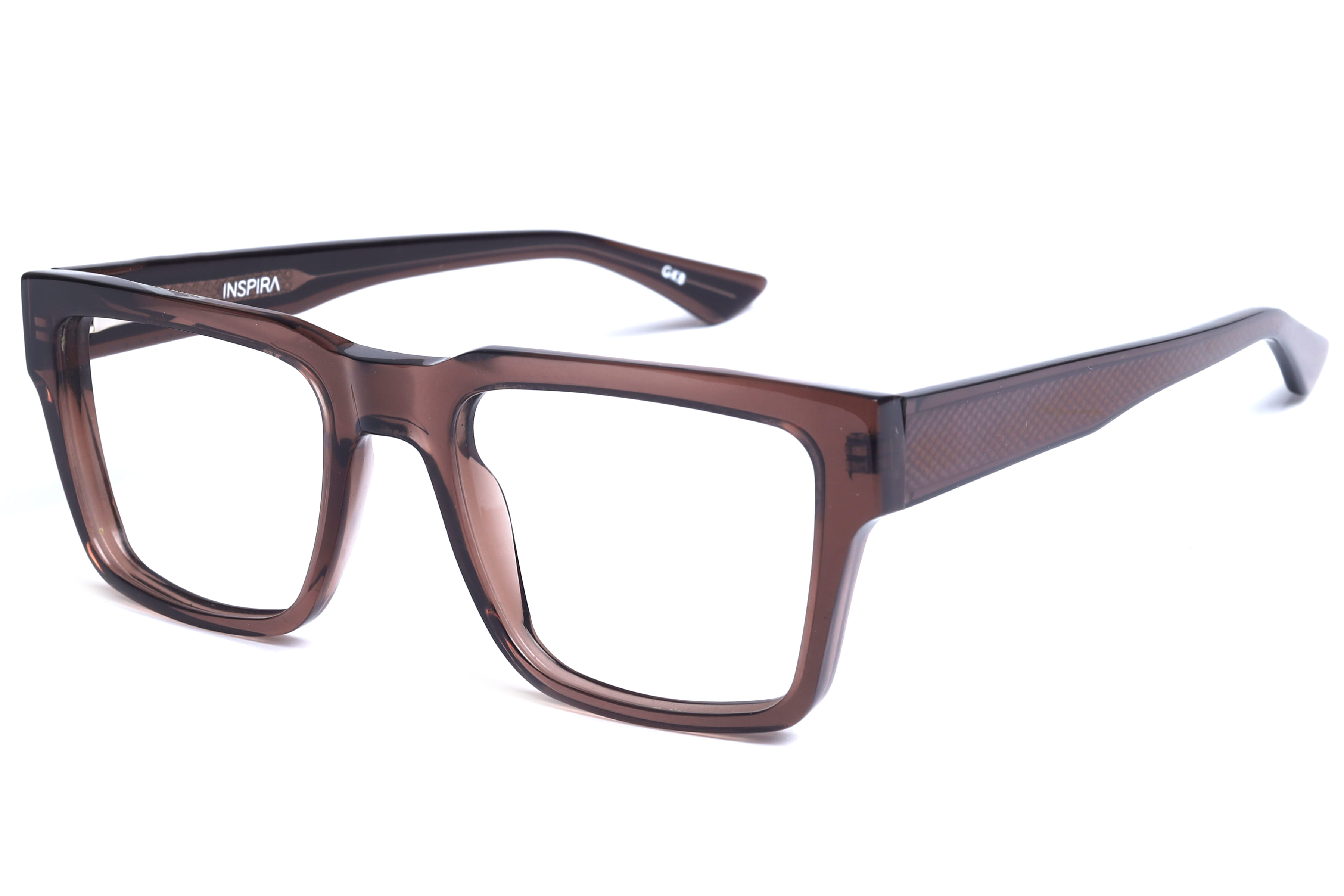 Inspira F2120 Frame Transparent Brown Male Full Shell Frame — Transparent Brown frame — view 1