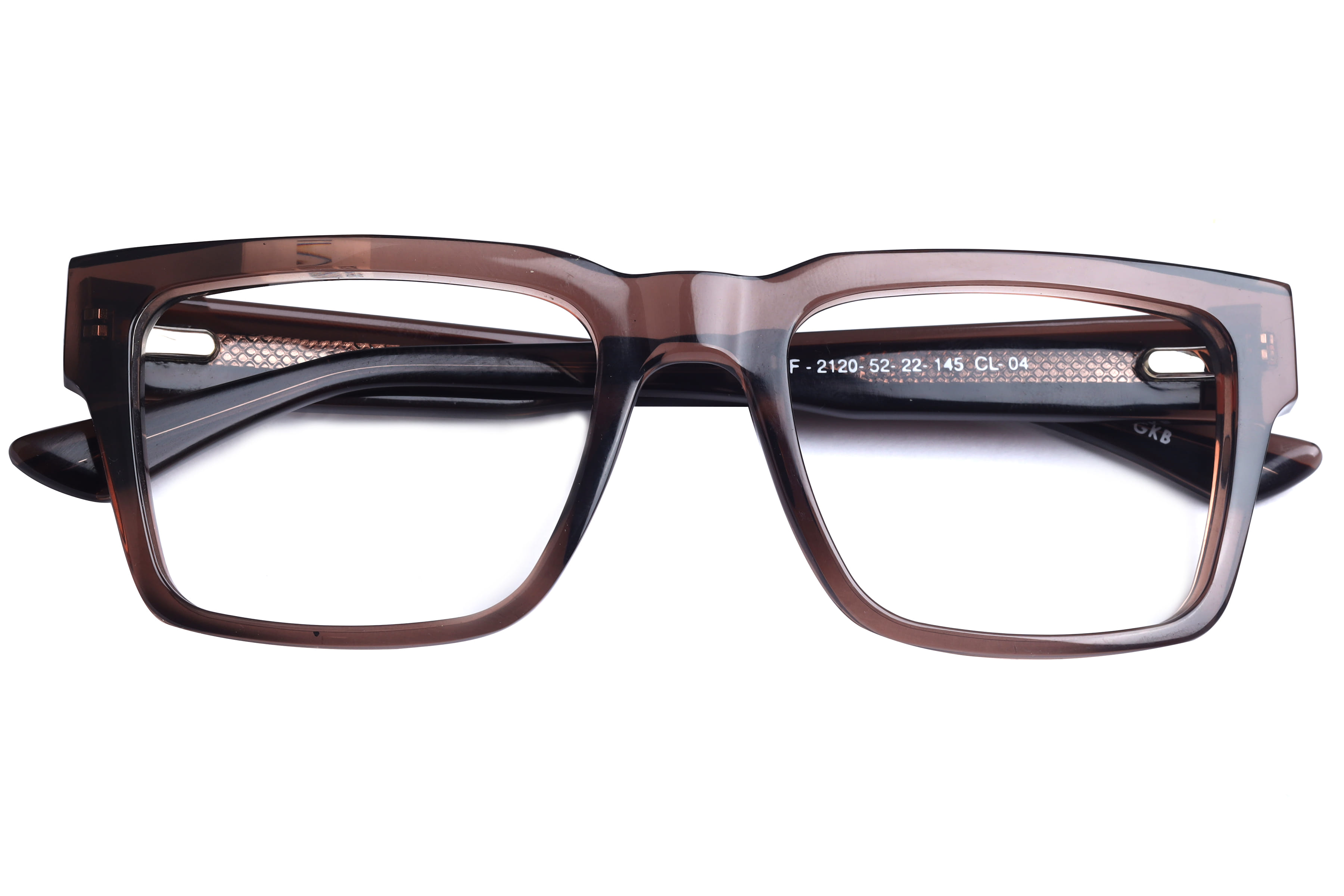 Inspira F2120 Frame Transparent Brown Male Full Shell Frame — Transparent Brown frame — view 4