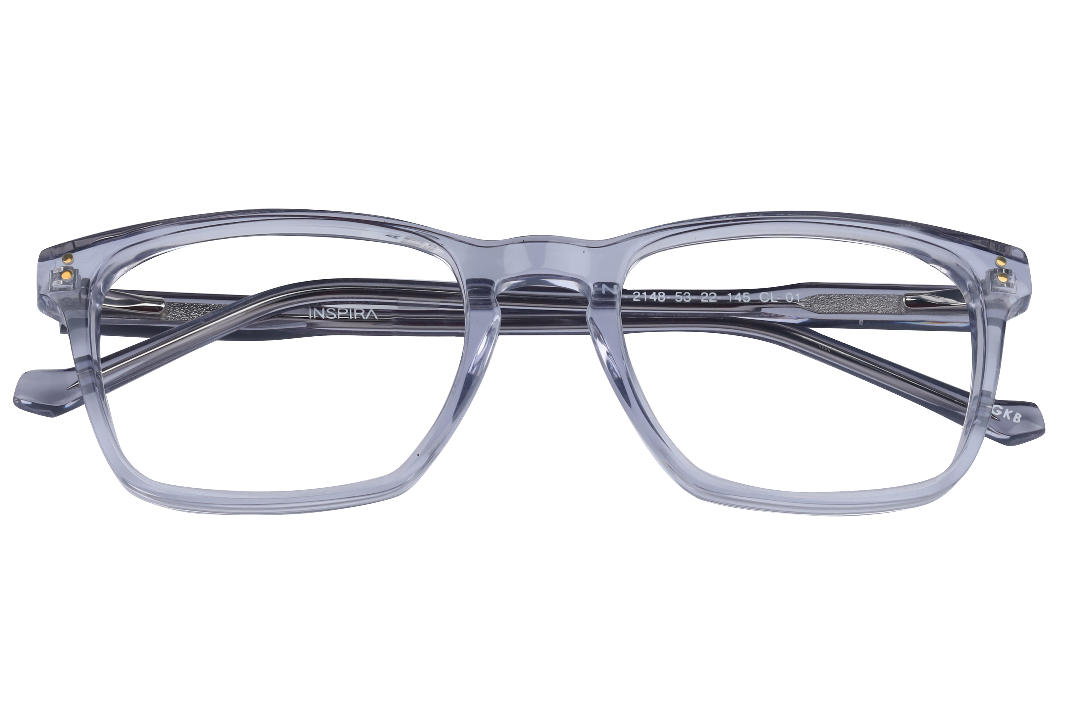 Inspira F2148 Frame Transparent Grey Male Full Shell Frame — Transparent Grey frame — view 4