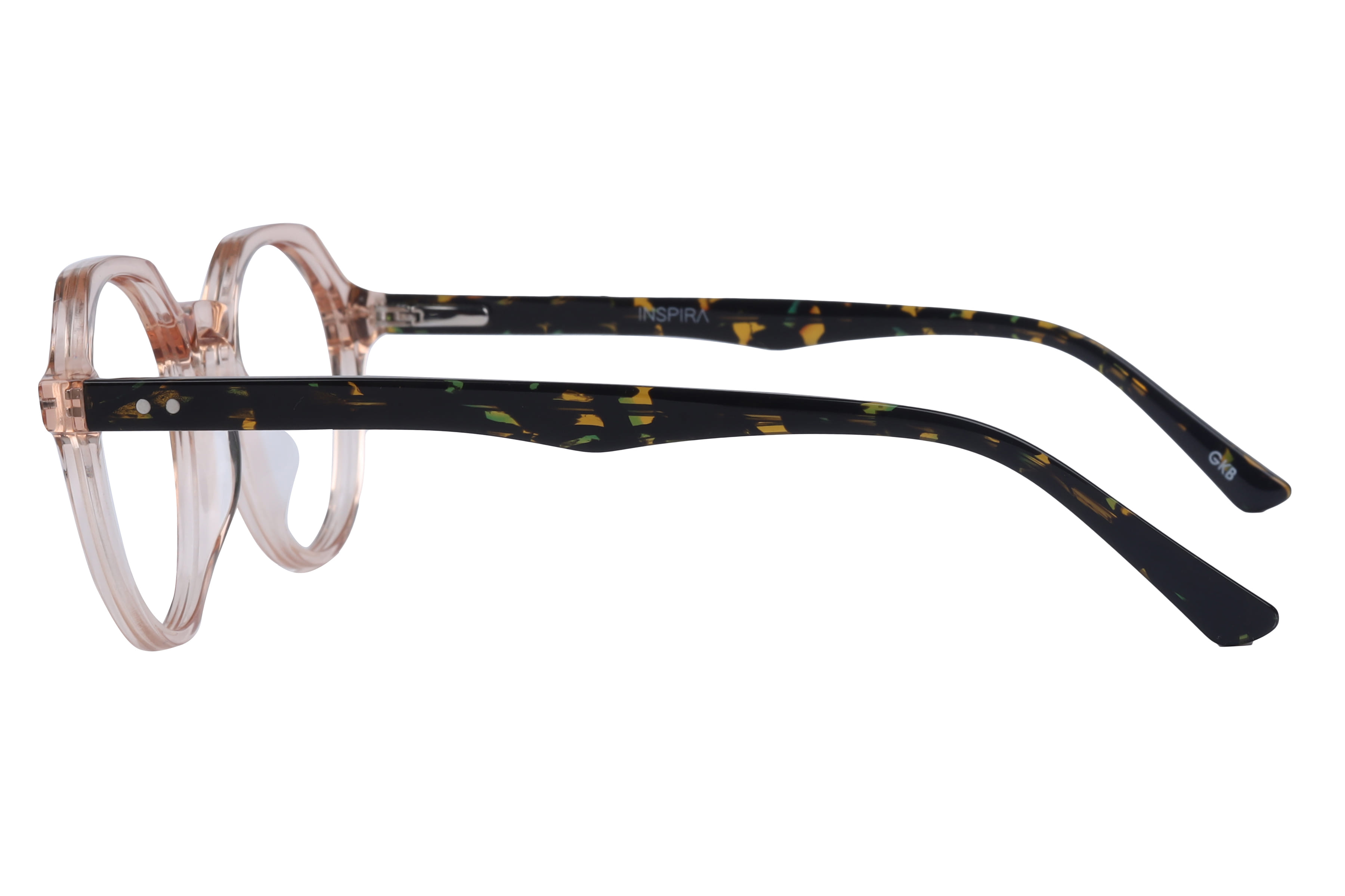 Inspira BAF2005 Frame Transparent Brown Unisex Full Shell Frame — Transparent Brown frame — view 3