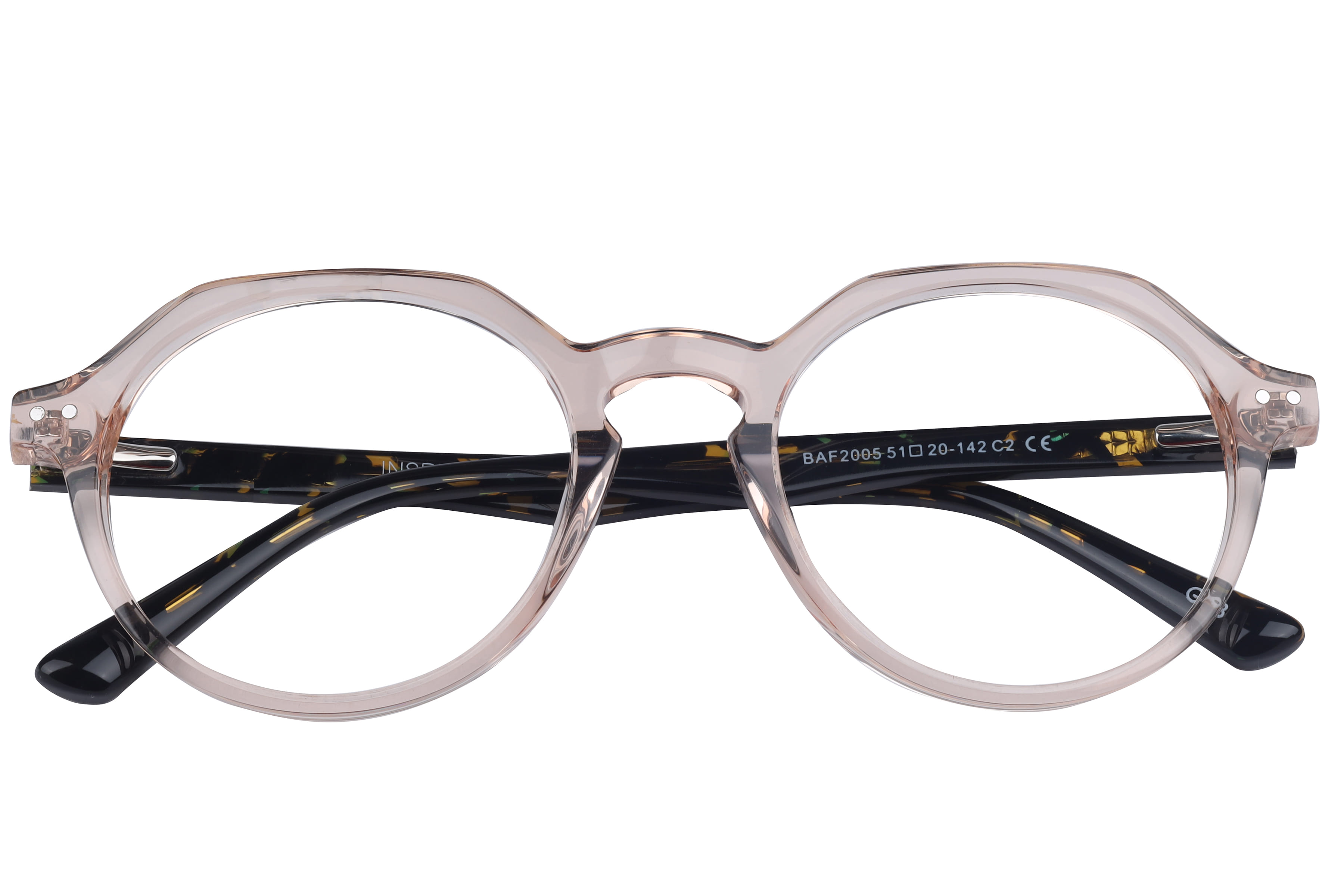 Inspira BAF2005 Frame Transparent Brown Unisex Full Shell Frame — Transparent Brown frame — view 4