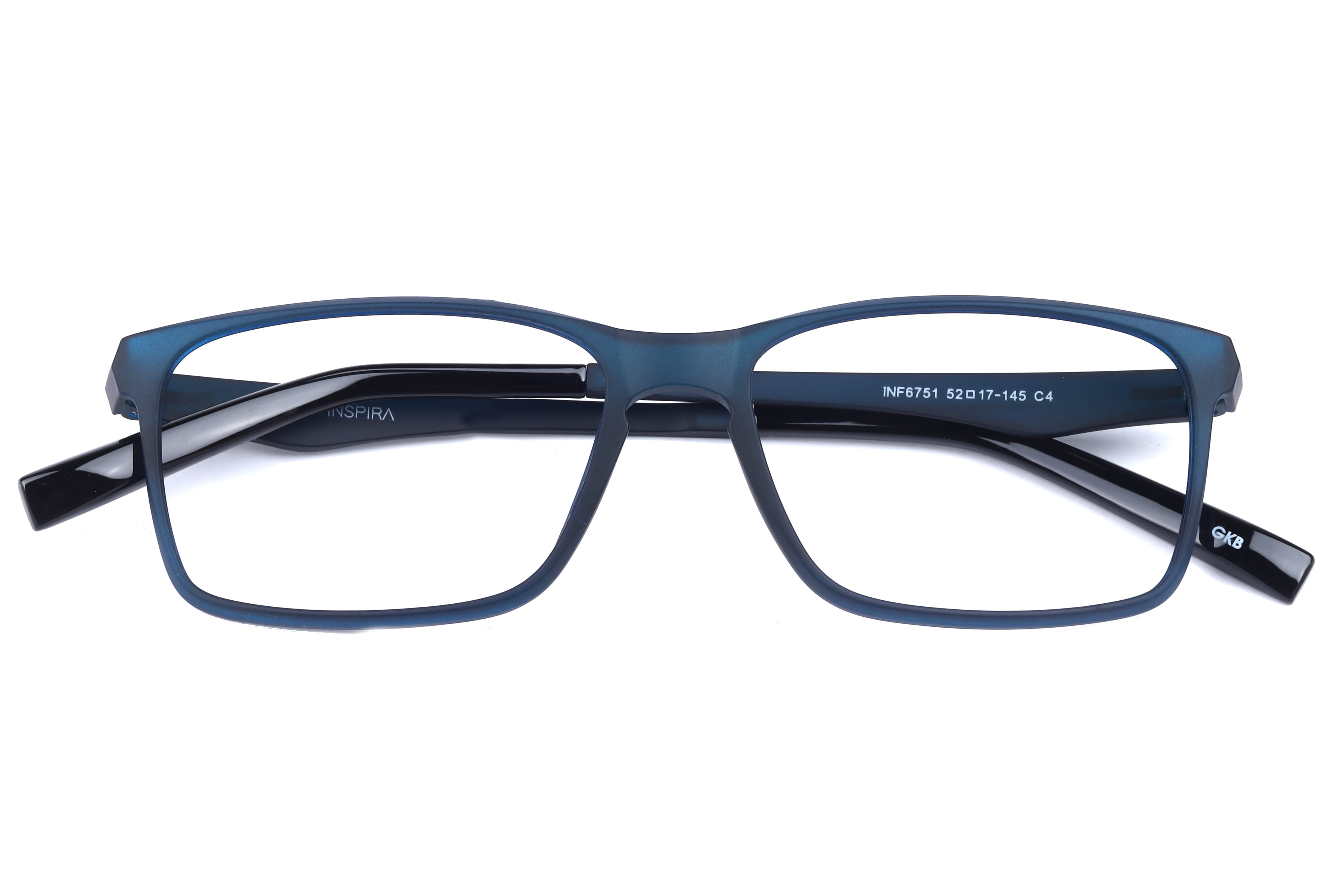 Inspira F6751 Frame Matt Blue Male Full Shell Frame — Matt Blue frame — view 4