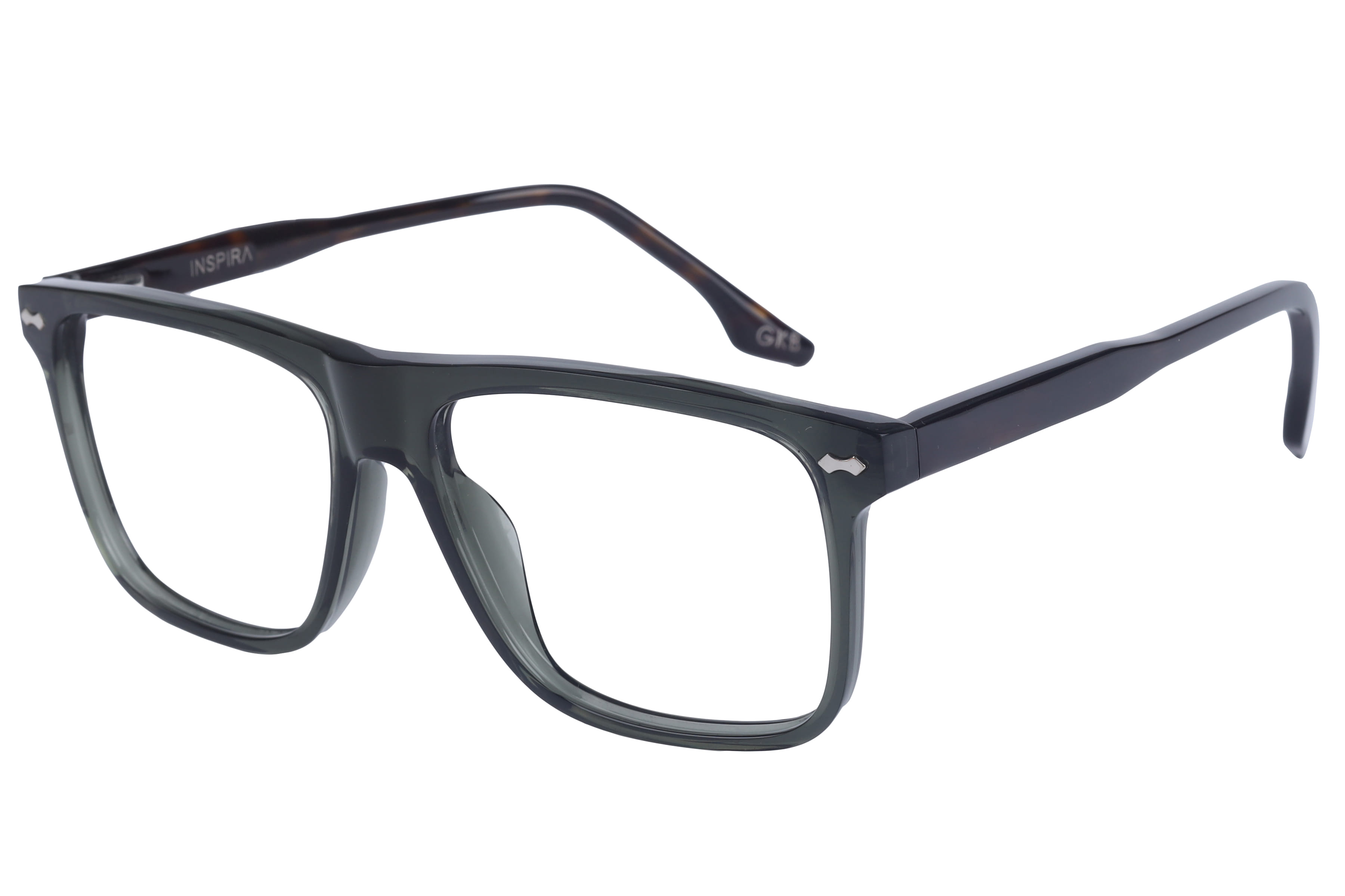 Inspira 13112 W-140 Frame Transparent Green Male Full Shell Frame — Transparent Green frame — view 1