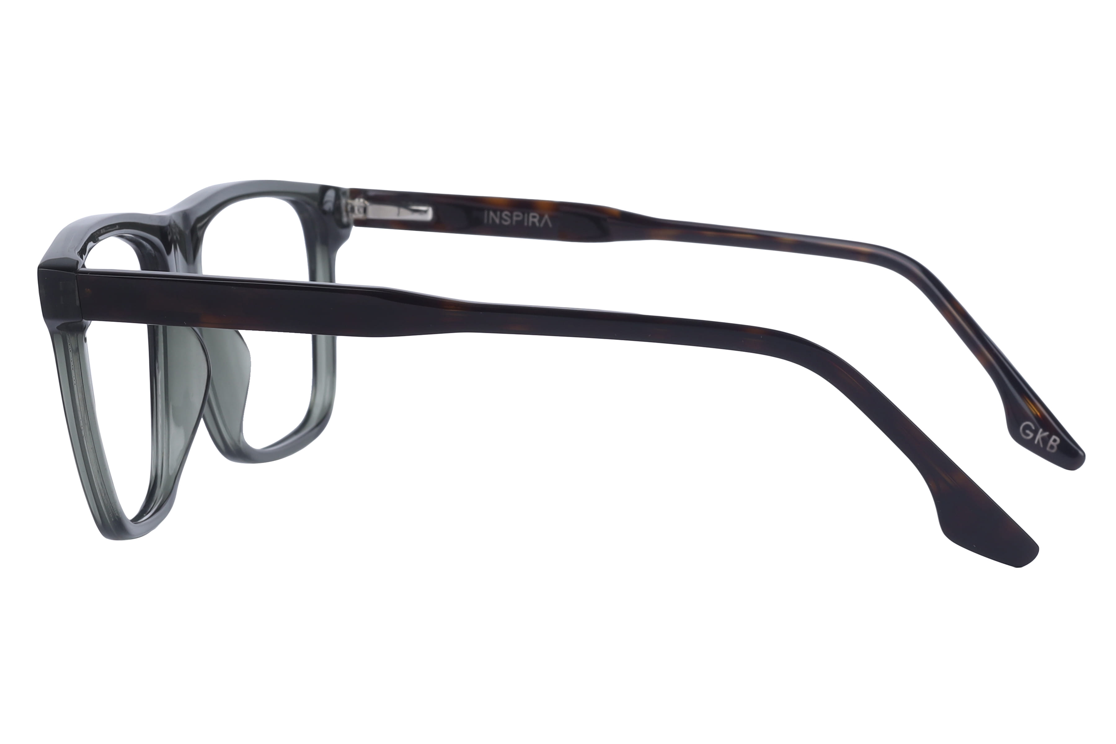 Inspira 13112 W-140 Frame Transparent Green Male Full Shell Frame — Transparent Green frame — view 3