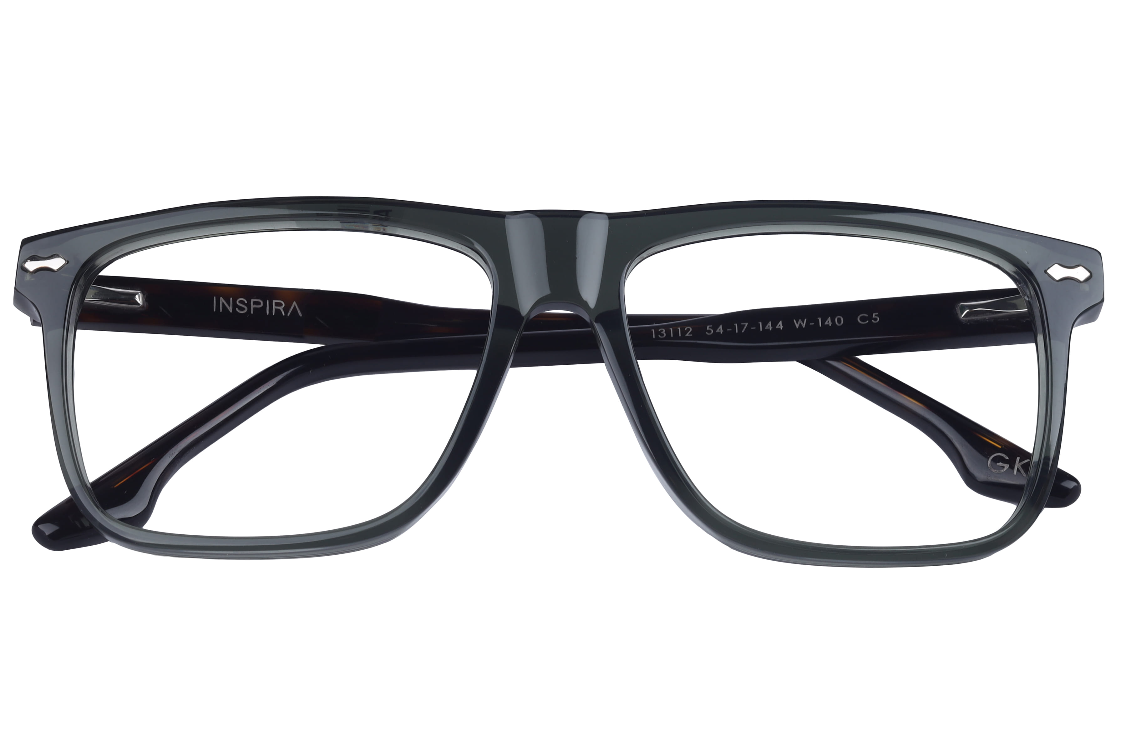 Inspira 13112 W-140 Frame Transparent Green Male Full Shell Frame — Transparent Green frame — view 4