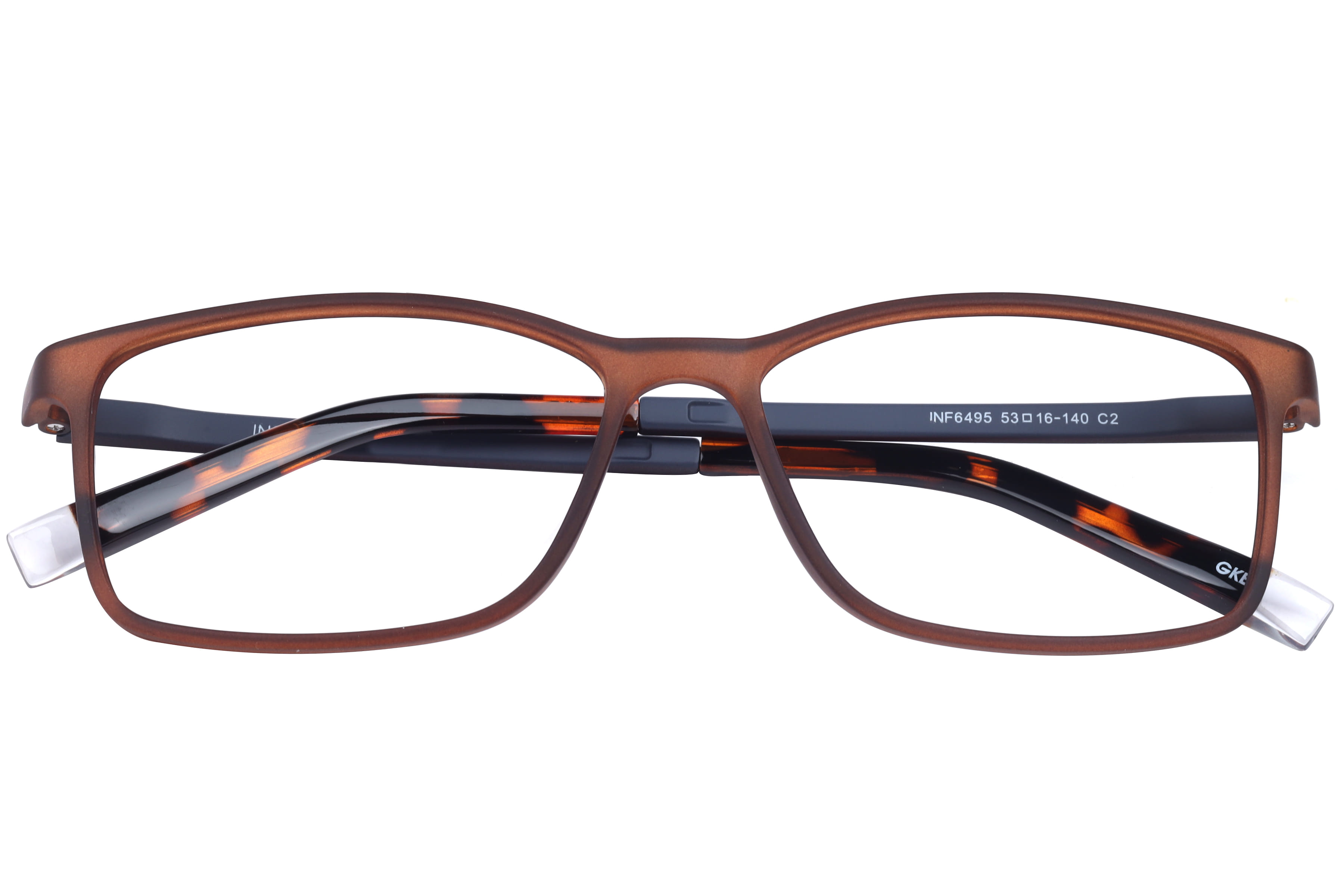 Inspira F6495 Frame Matt Brown Unisex Full Shell Frame — Matt Brown frame — view 4