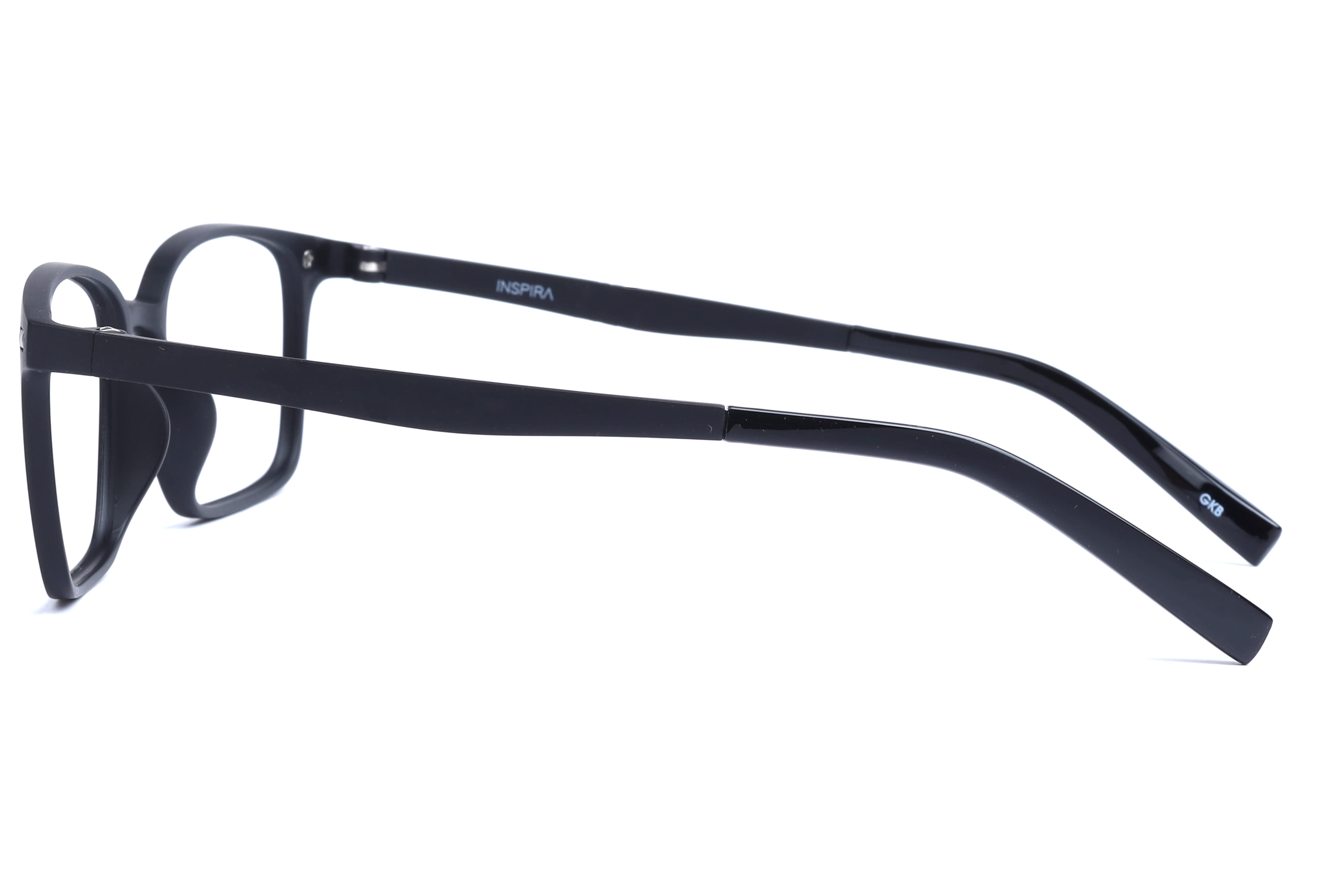 Inspira INF6747 Frame Matt Black Unisex Full Shell Frame — Matt Black frame — view 3