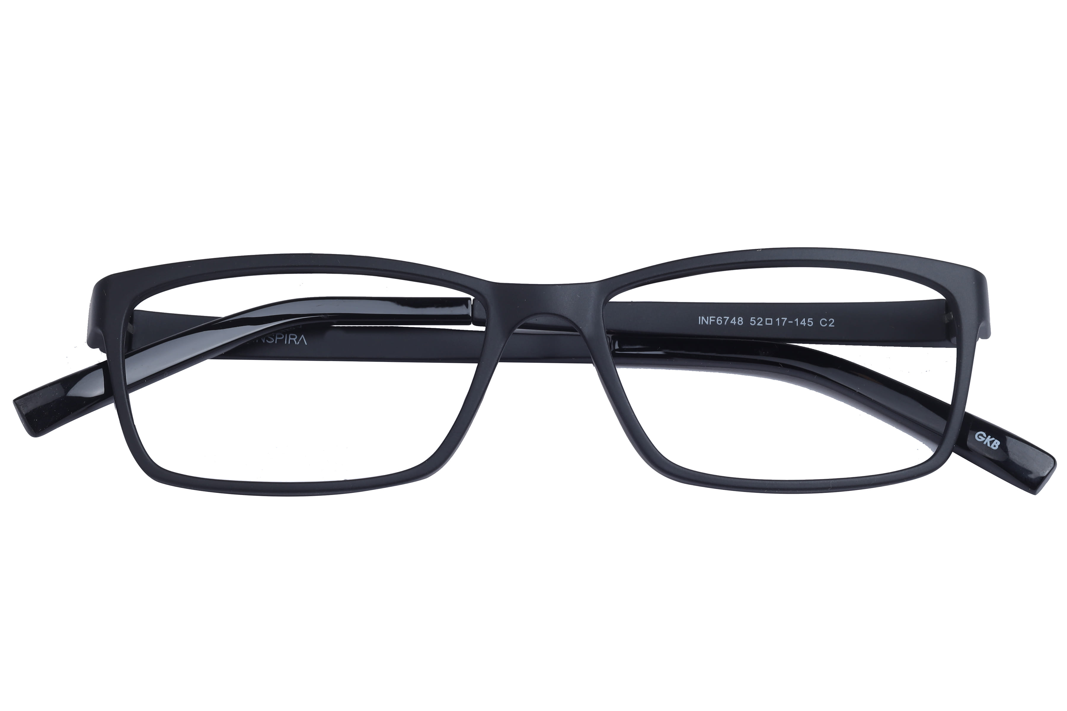 Inspira INF6748 Frame Matt Black Unisex Full Shell Frame — Matt Black frame — view 4