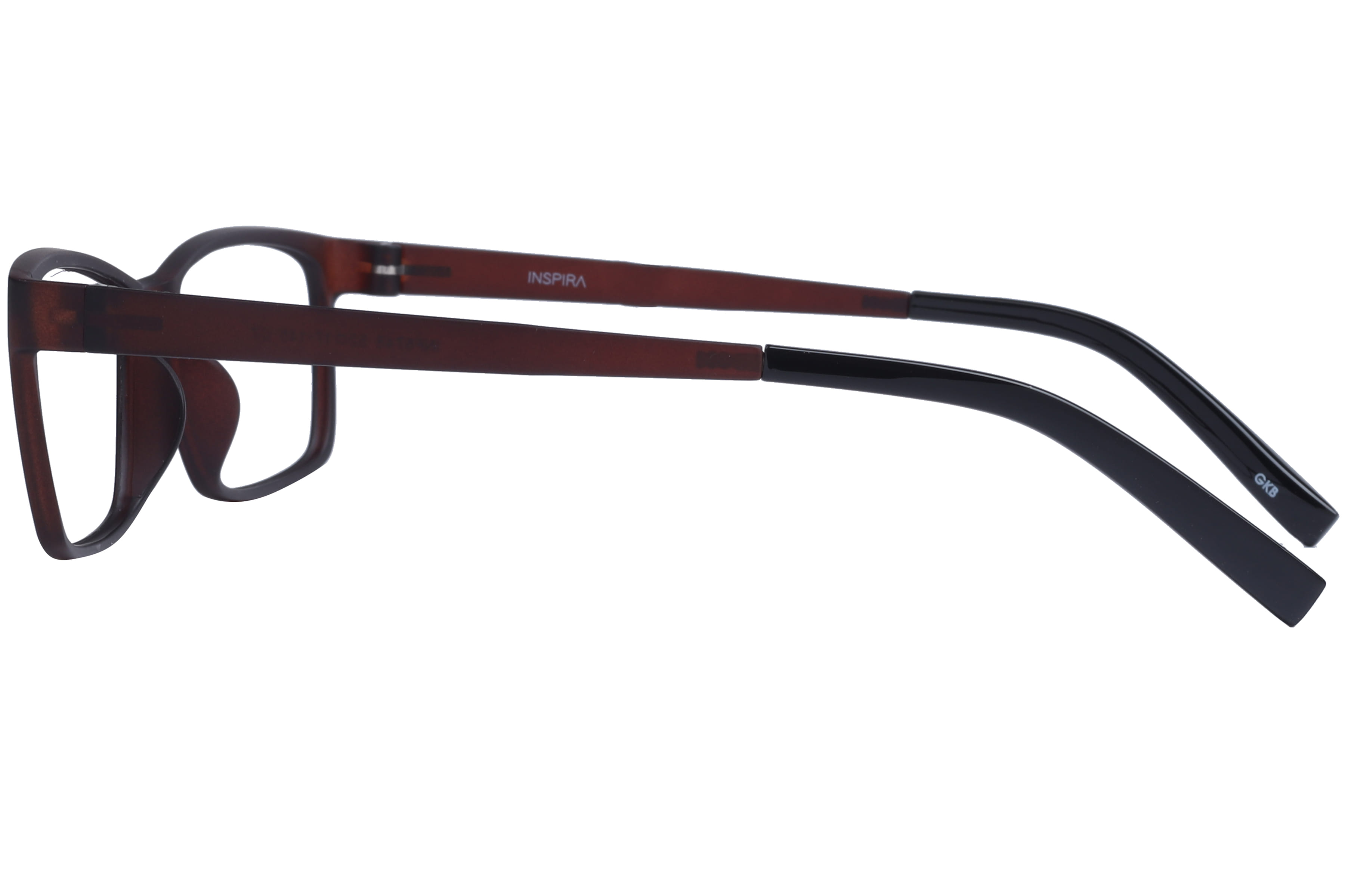 Inspira INF6748 Frame Matt Brown Unisex Full Shell Frame — Matt Brown frame — view 3