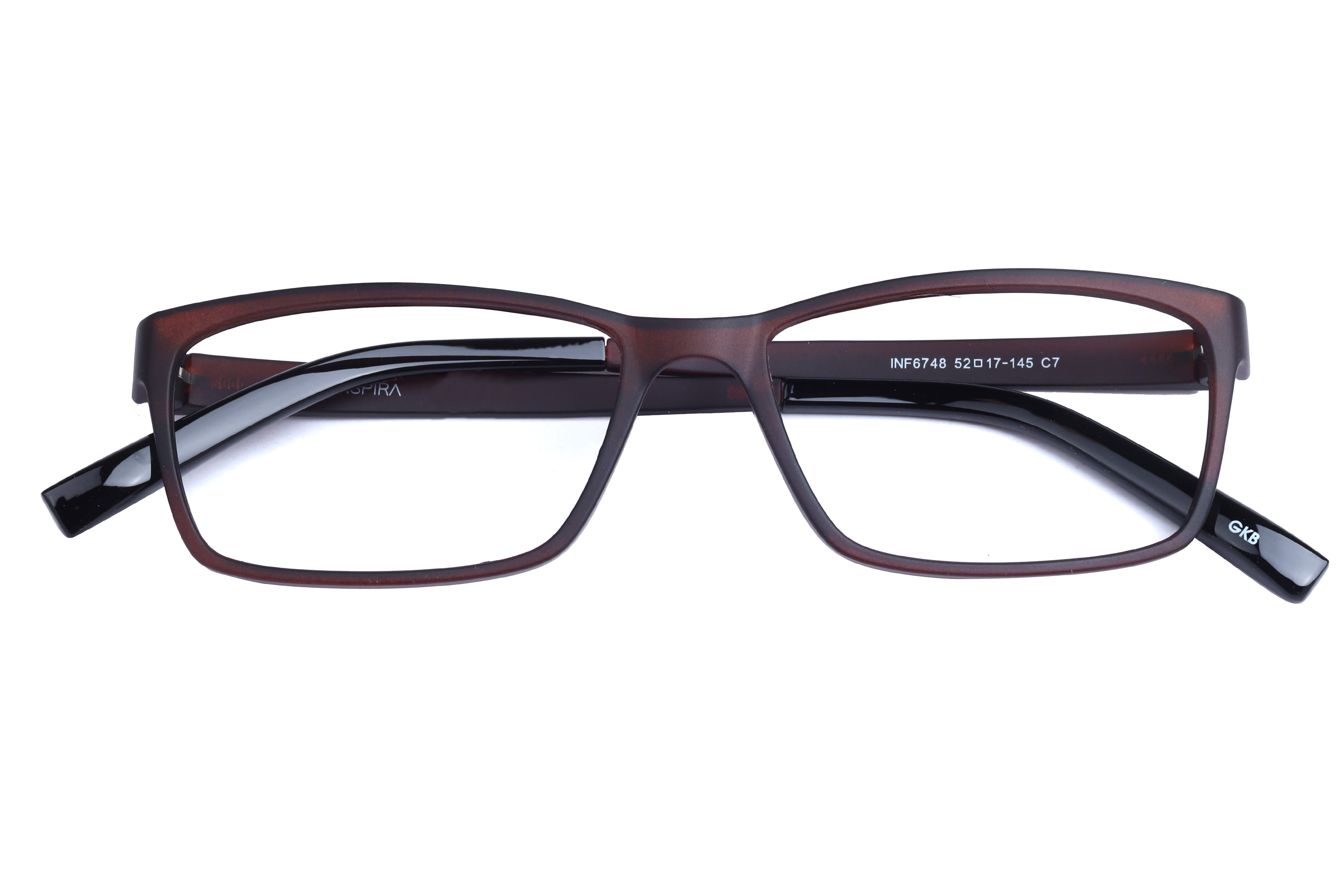 Inspira INF6748 Frame Matt Brown Unisex Full Shell Frame — Matt Brown frame — view 4