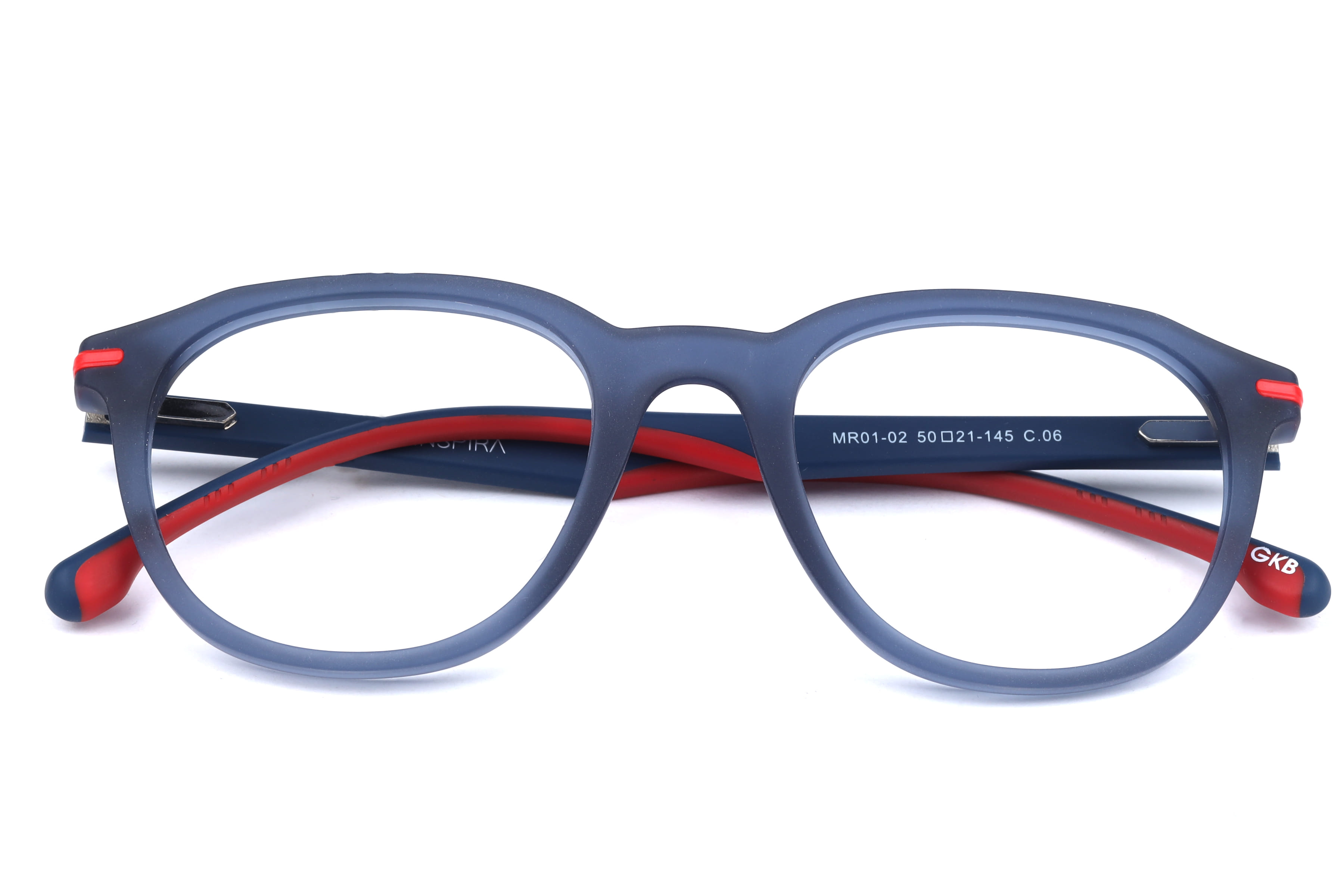 Inspira MR01-02 Frame Matt Blue Unisex Full Shell Frame — Matt Blue frame — view 4
