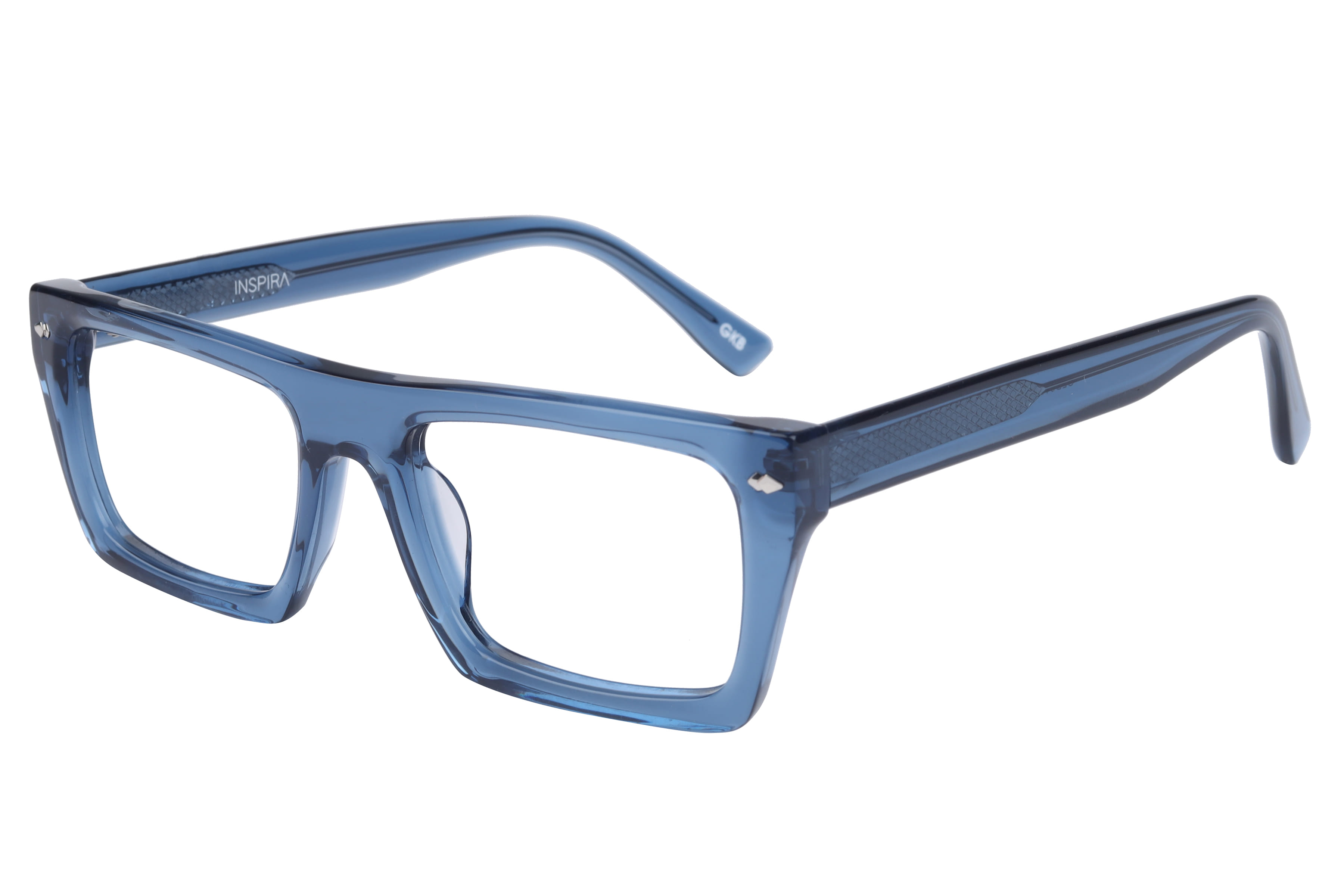 Inspira OLD0133A Frame Transparent Blue Unisex Full Shell Frame — Transparent Blue frame — view 1
