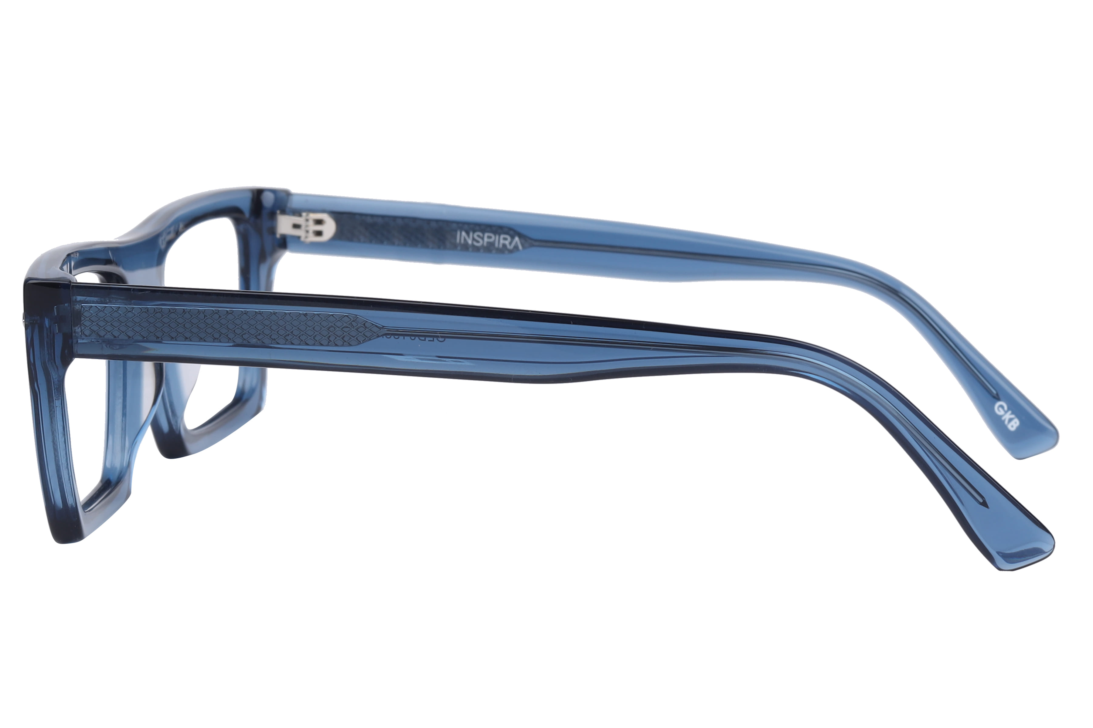 Inspira OLD0133A Frame Transparent Blue Unisex Full Shell Frame — Transparent Blue frame — view 3