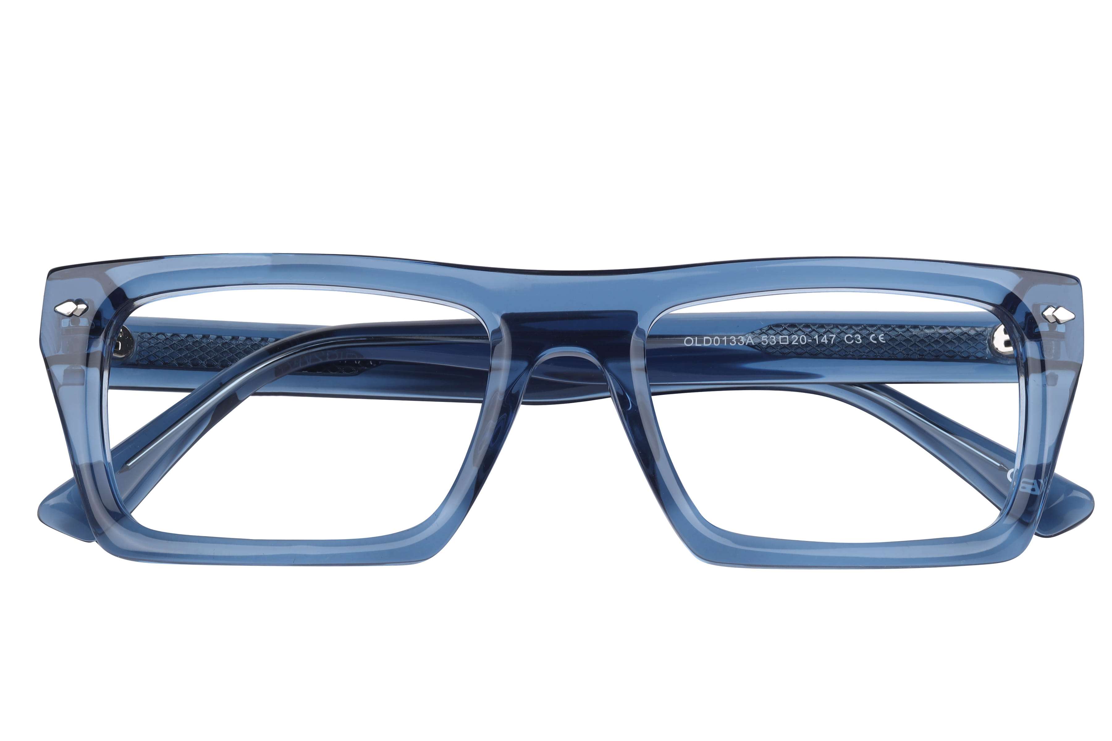Inspira OLD0133A Frame Transparent Blue Unisex Full Shell Frame — Transparent Blue frame — view 4