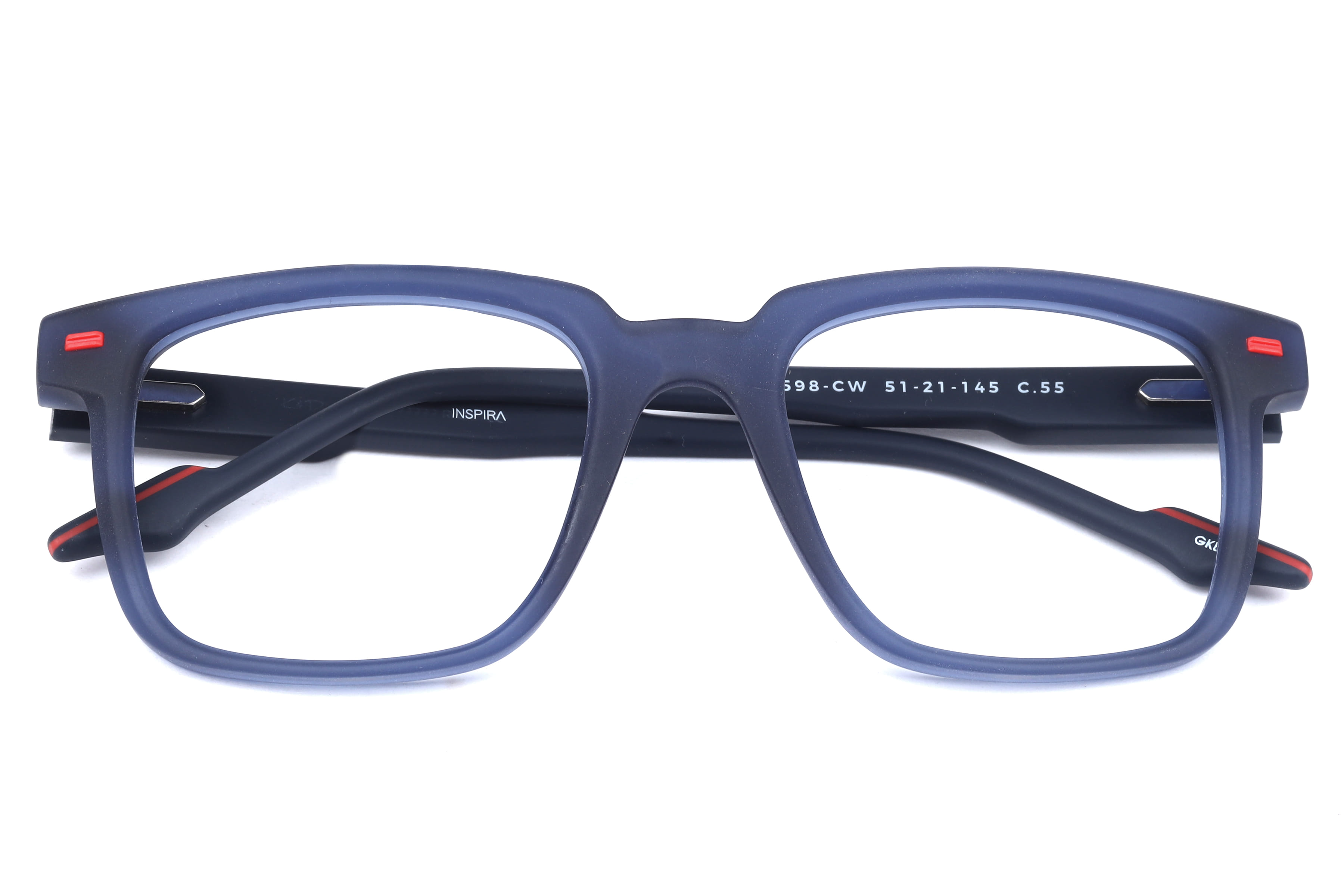 Inspira 30598-CW Frame Matt Blue Male Full Shell Frame — Matt Blue frame — view 4