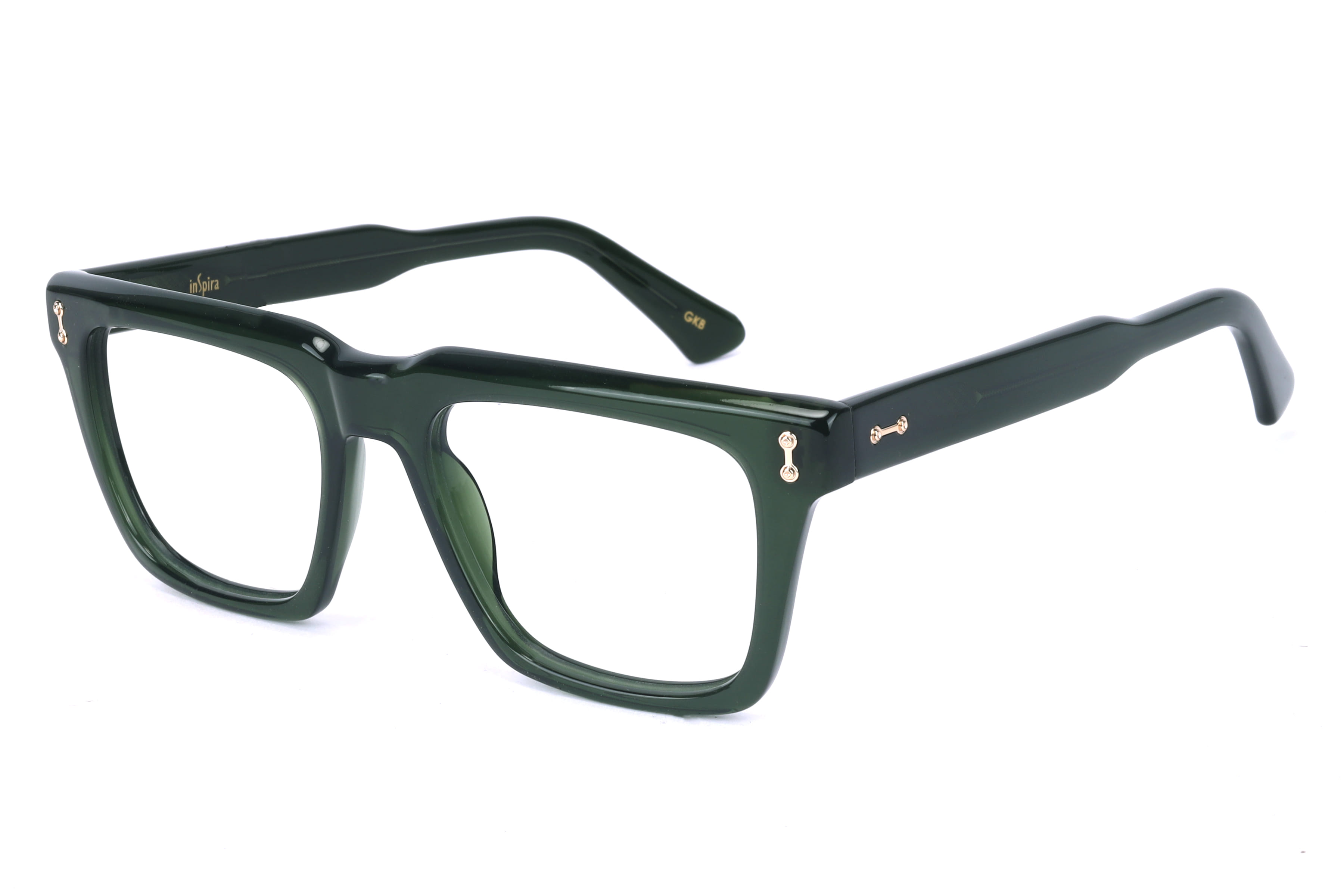 Inspira M-2002 Frame Transparent Green Male Full Shell Frame — Transparent Green frame — view 1
